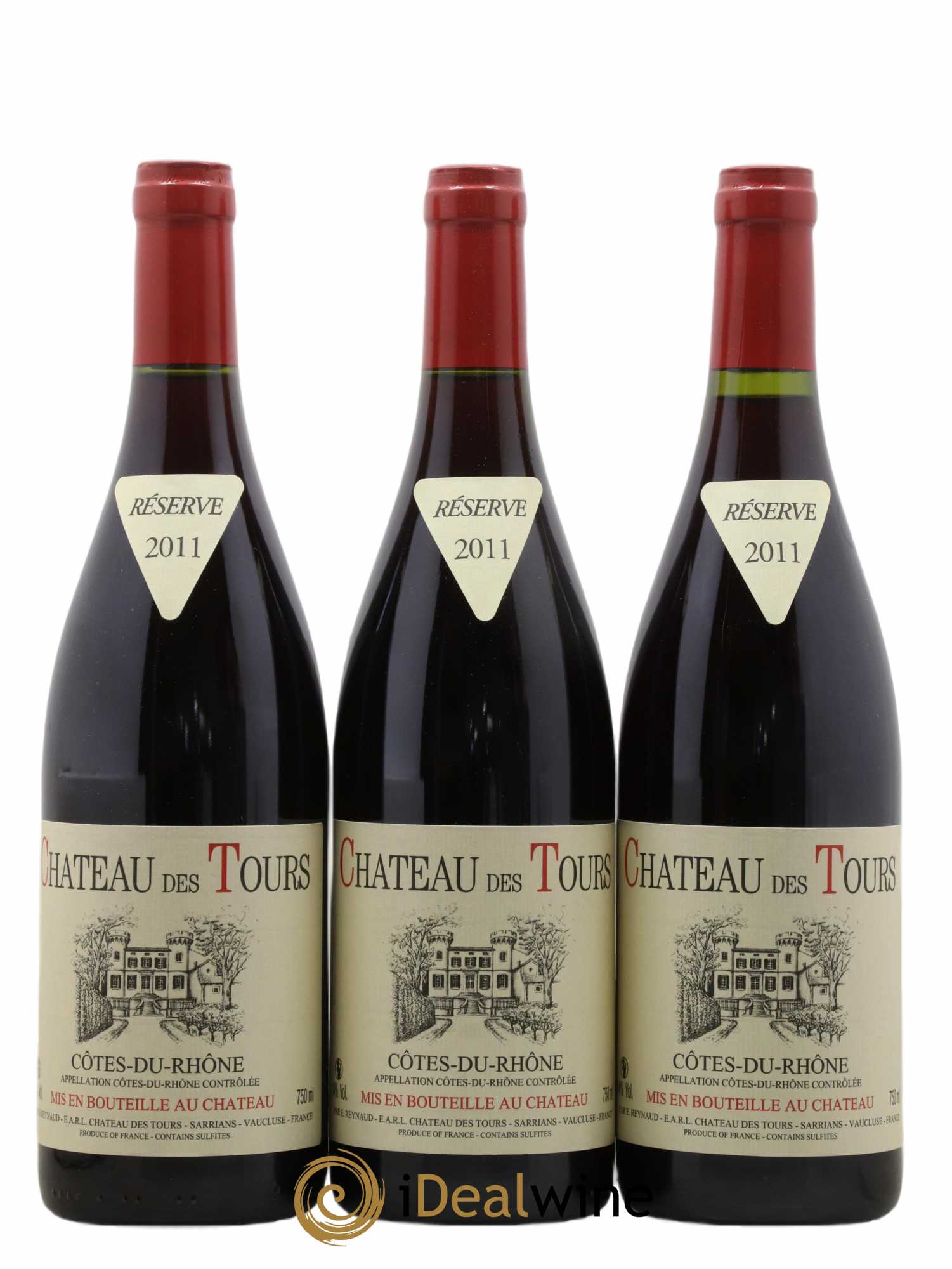 Côtes-du-Rhône Château des Tours Emmanuel Reynaud 2011 - Lot de 3 bouteilles - 0