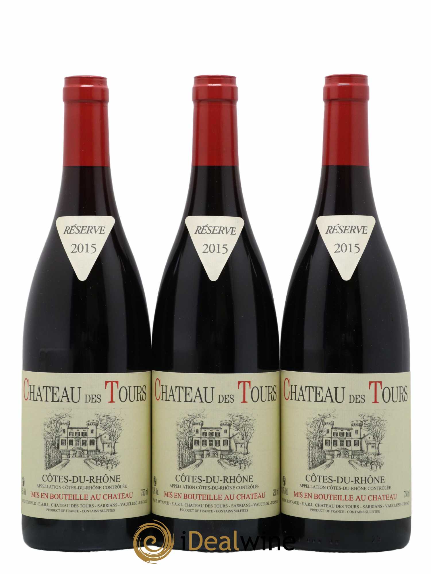 Côtes-du-Rhône Château des Tours Emmanuel Reynaud 2015 - Lot de 3 bouteilles - 0