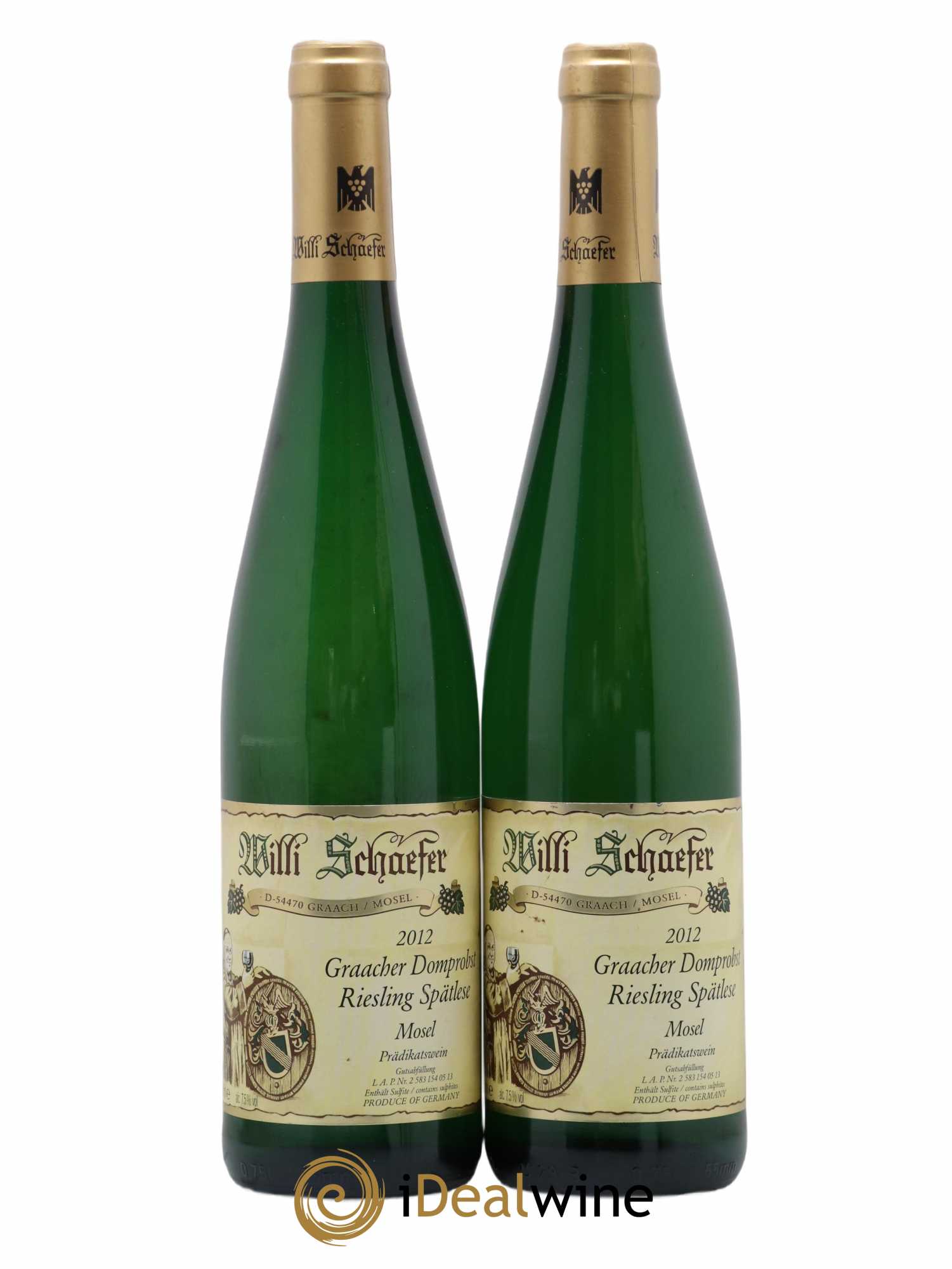 Allemagne Mosel-Saar Riesling Graacher Domprobst Spatlese Grosse Lage Willi Schaeffer 2012 - Lot de 2 bouteilles - 0