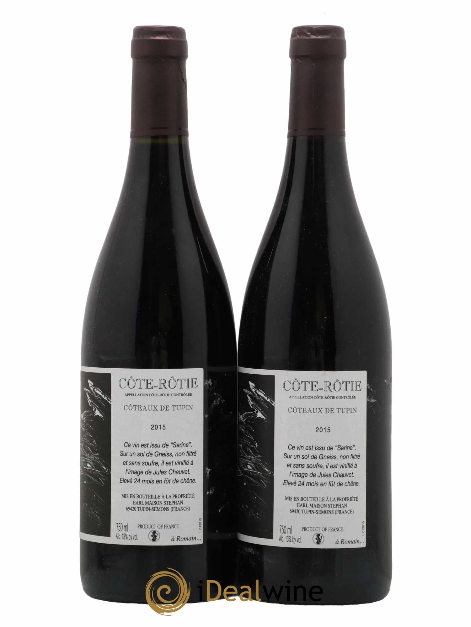 Côte-Rôtie Coteaux de Tupin Jean-Michel Stephan 2015 - Lot of 2 bottles - 1