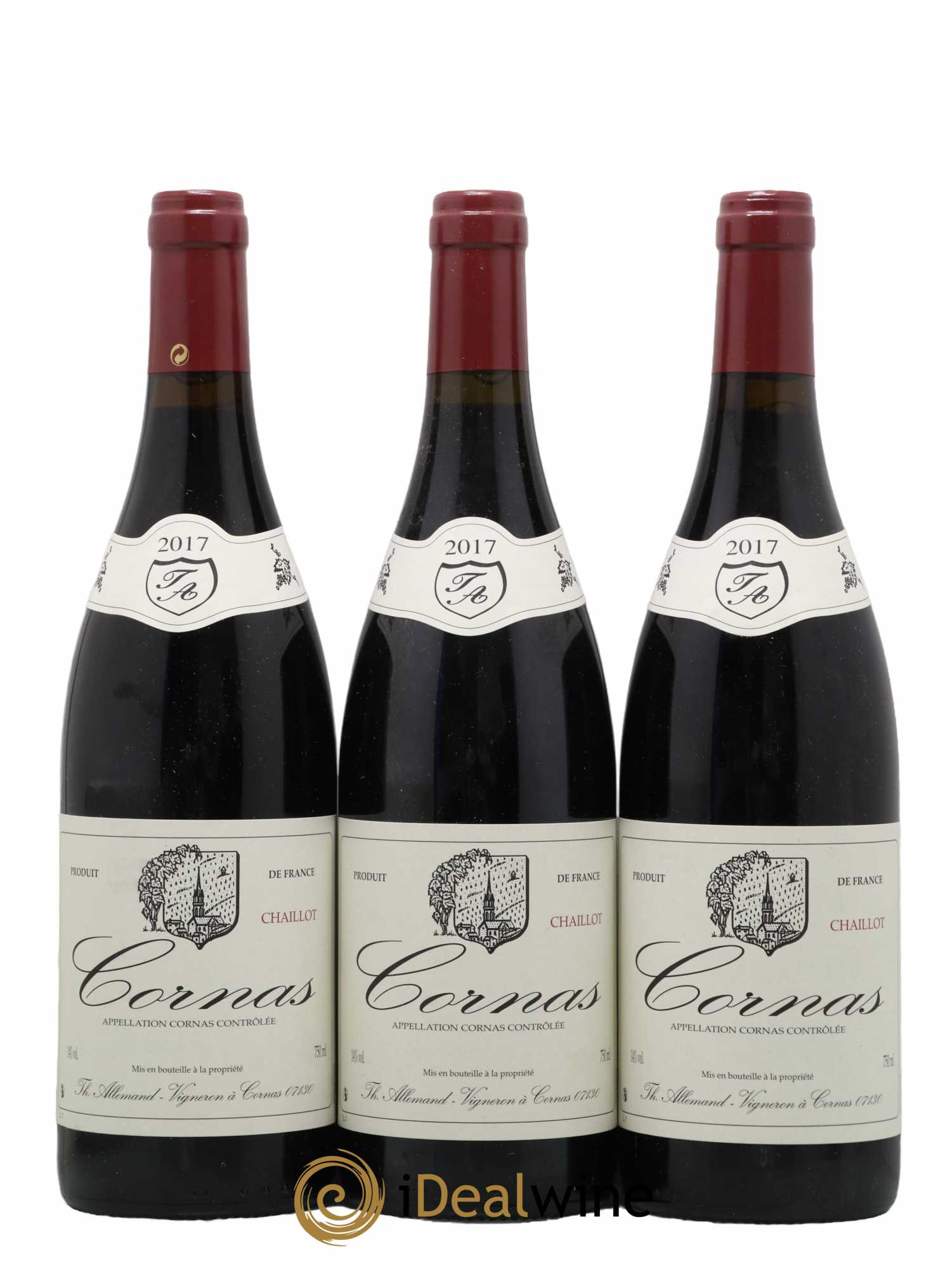 Cornas Chaillot Thierry Allemand 2017 - Lot de 3 bouteilles - 0