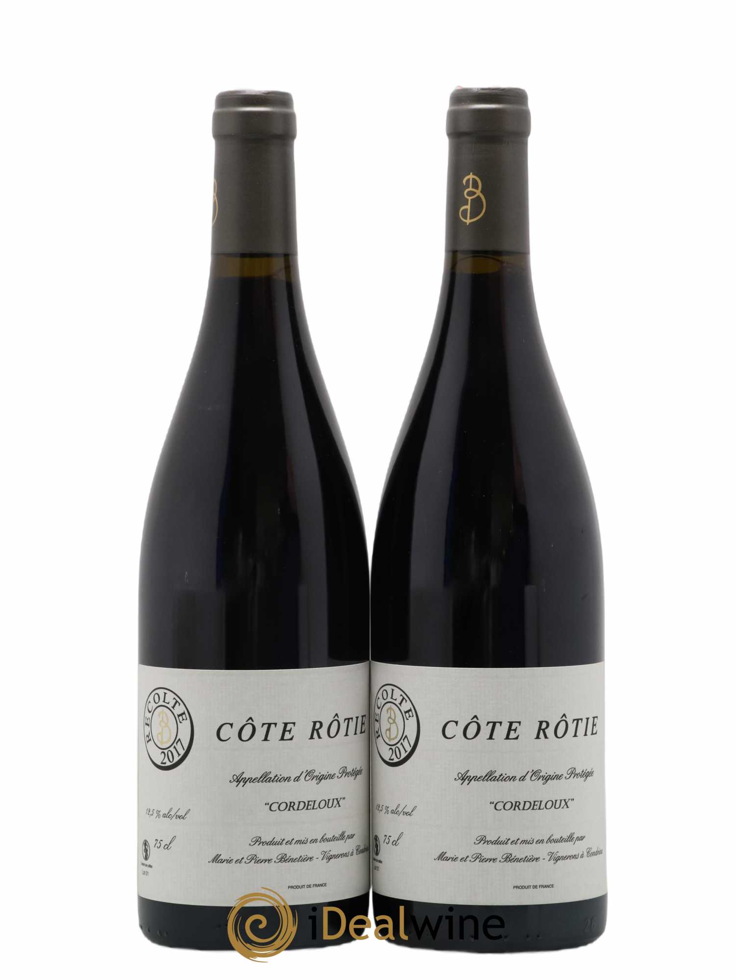 Côte-Rôtie Cordeloux Marie et Pierre Bénetière (Domaine) 2017 - Lot of 2 bottles - 0