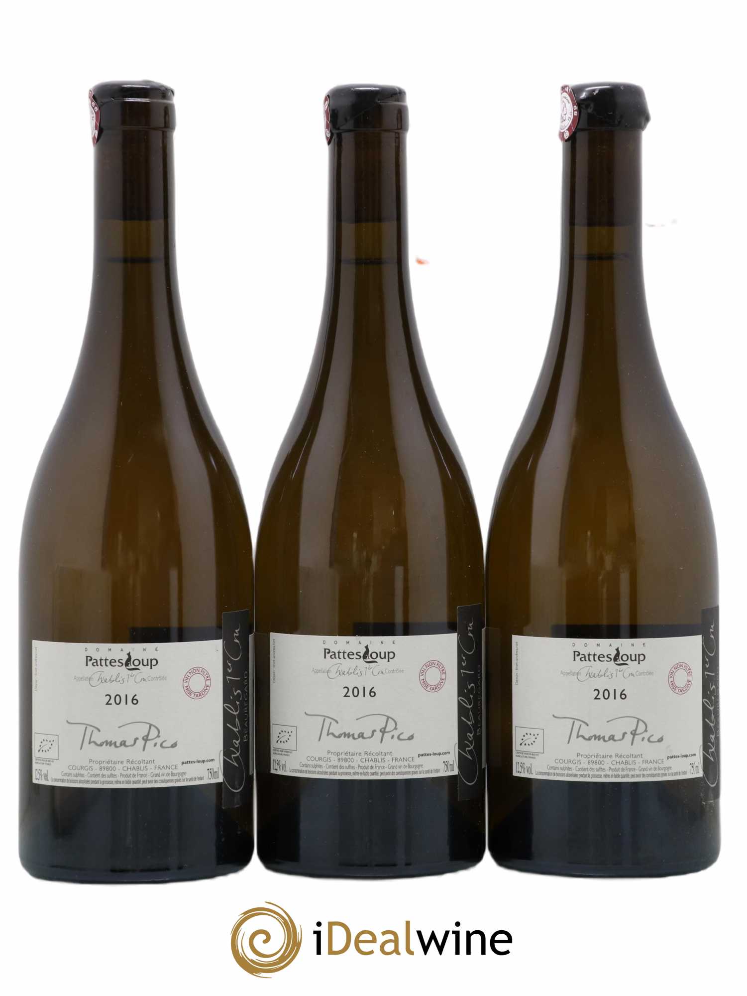 Chablis 1er Cru Beauregard Pattes Loup (Domaine) 2016 - Lot de 3 bouteilles - 1