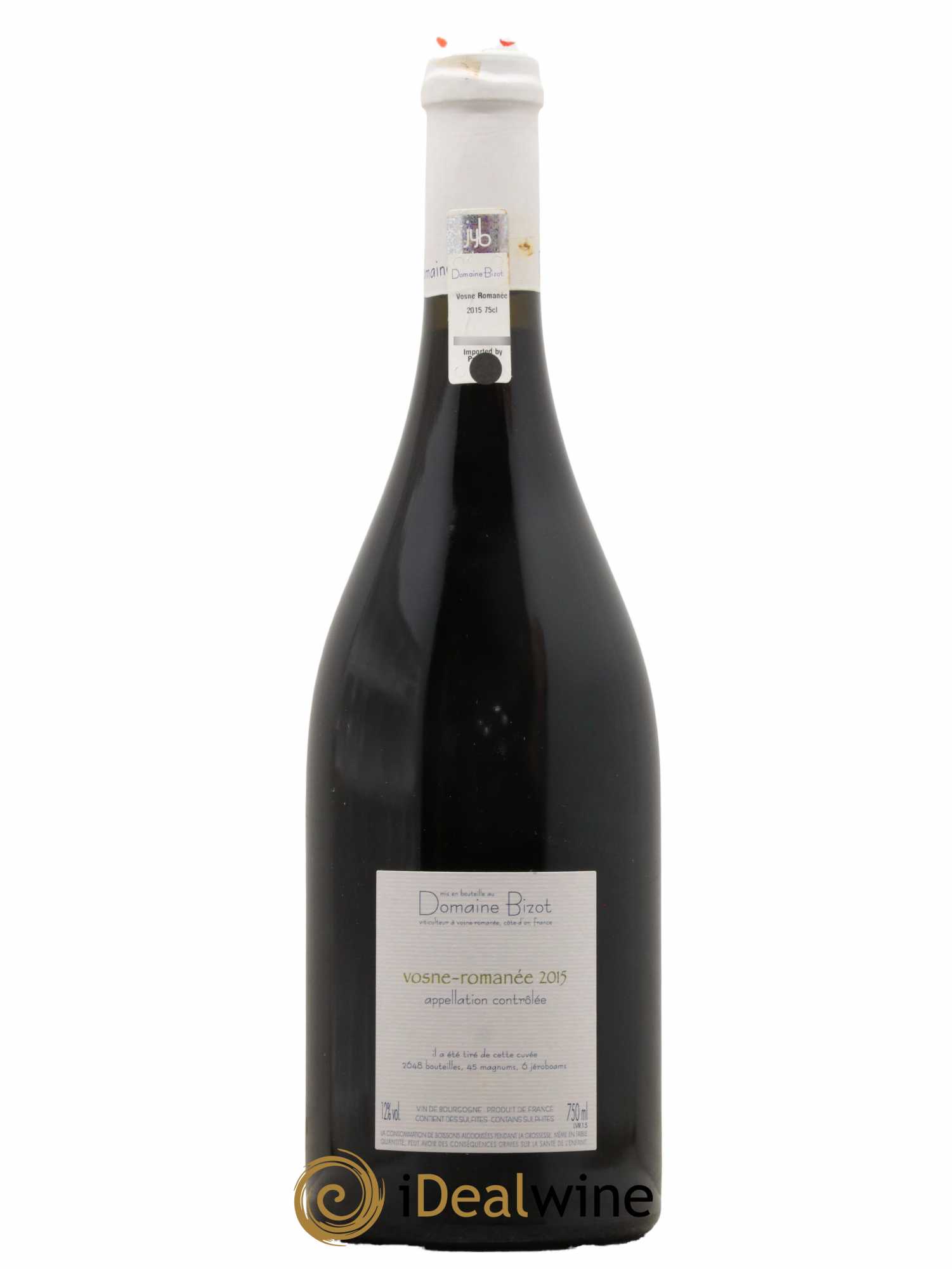 Vosne-Romanée Bizot (Domaine) 2015 - Lot de 1 bouteille - 1