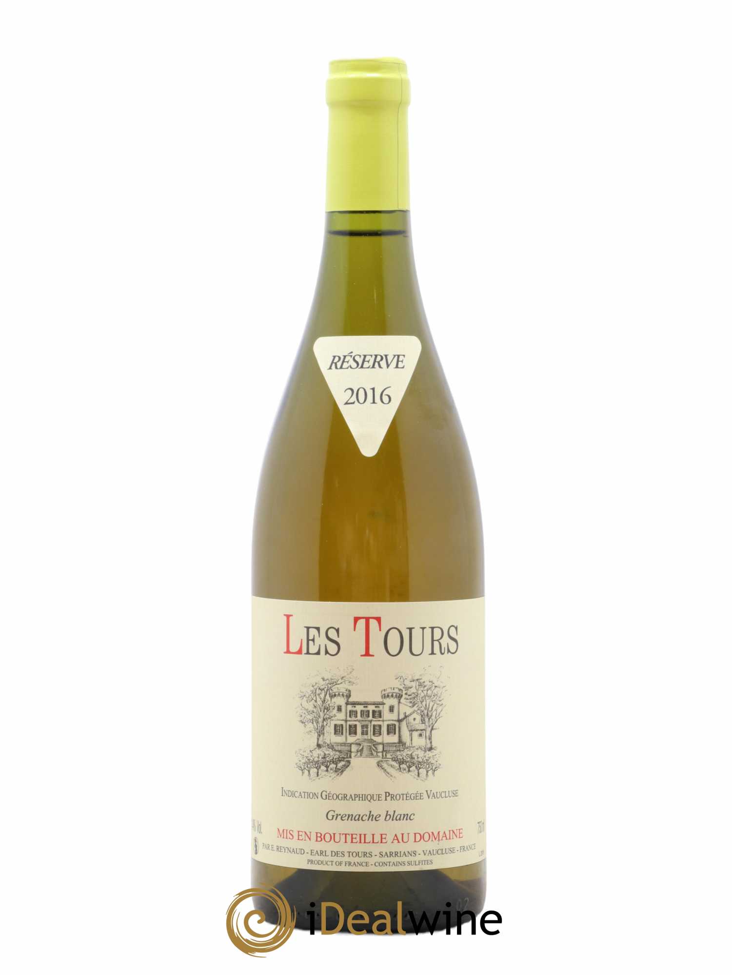IGP Vaucluse (Vin de Pays de Vaucluse) Les Tours Grenache Blanc Emmanuel Reynaud 2016 - Lot de 1 bouteille - 0