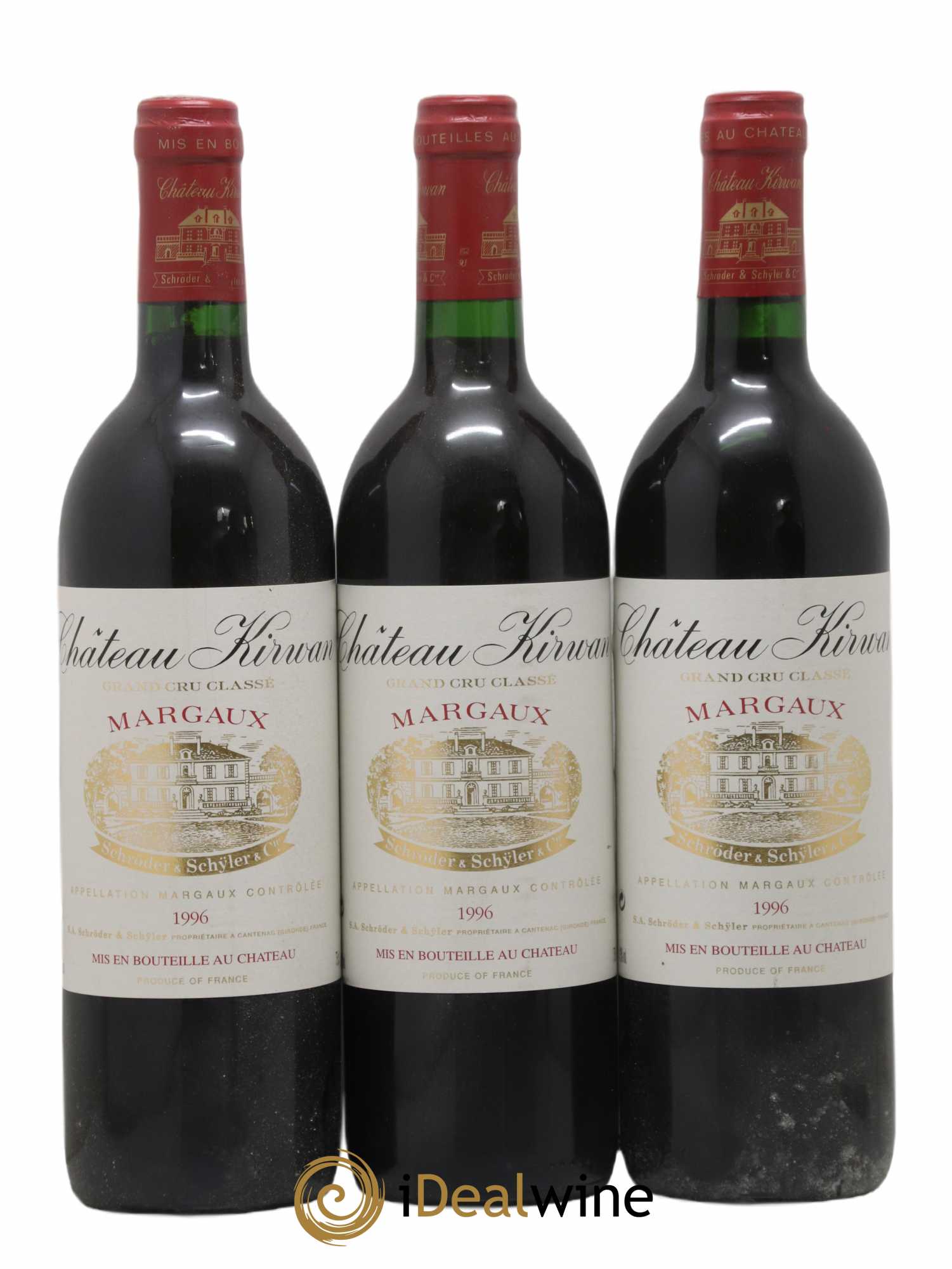 Château Kirwan 3ème Grand Cru Classé 1996 - Lot de 3 bouteilles - 0