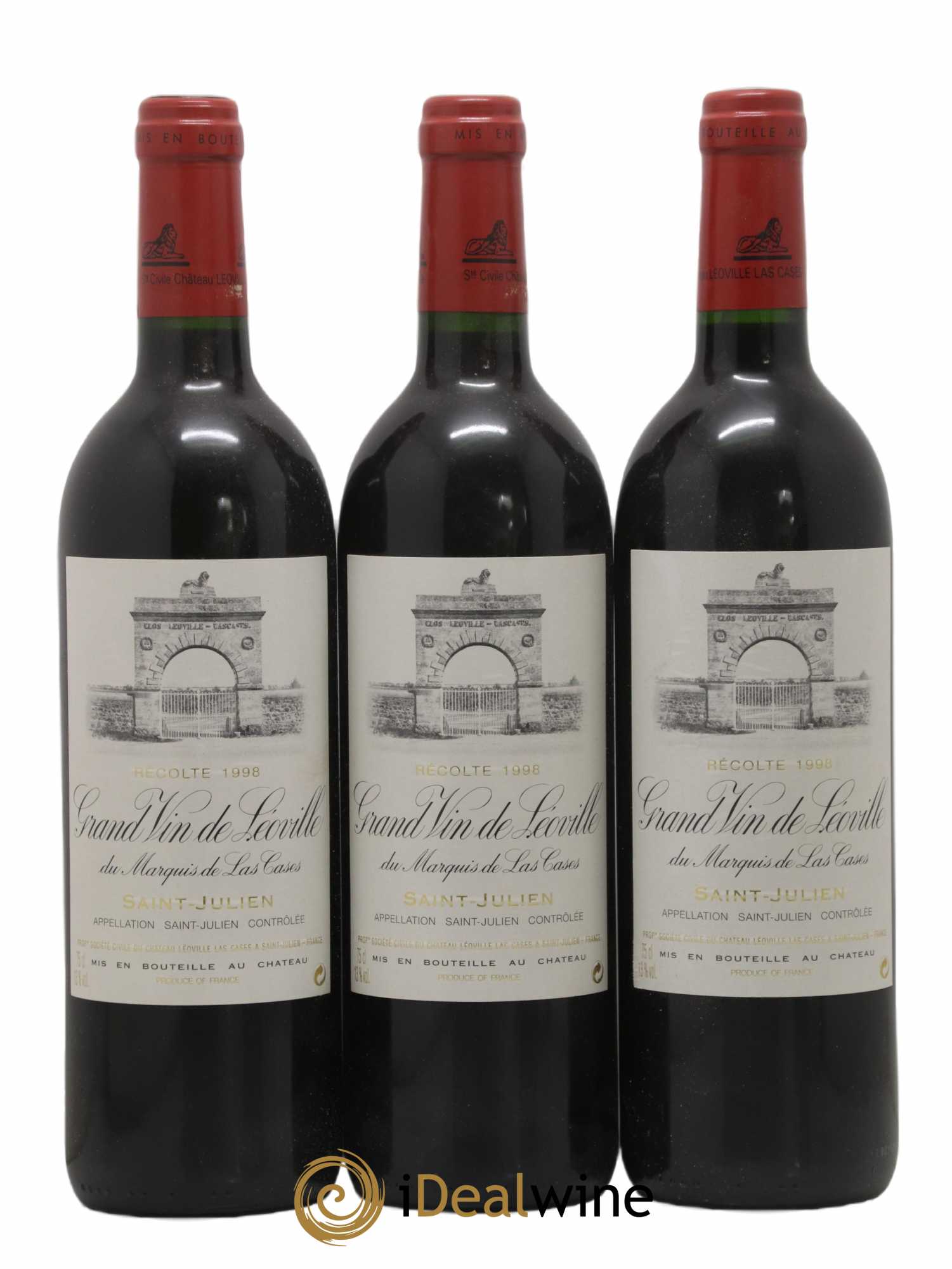 Château Léoville Las Cases 2ème Grand Cru Classé 1998 - Lot de 3 bouteilles - 0