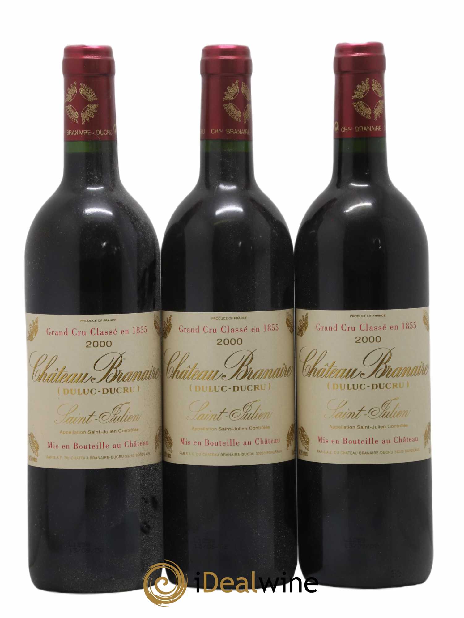Château Branaire Ducru 4ème Grand Cru Classé 2000 - Lot de 3 bouteilles - 0