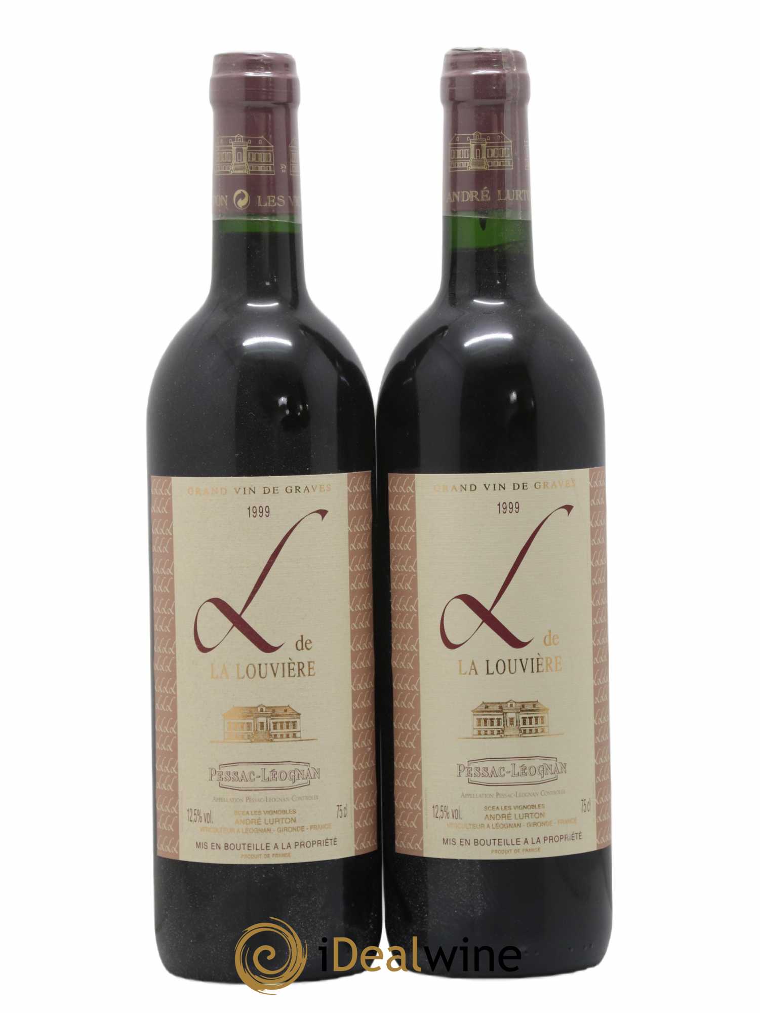 Pessac-Léognan L de La Louvière 1999 - Lot de 2 bouteilles - 0