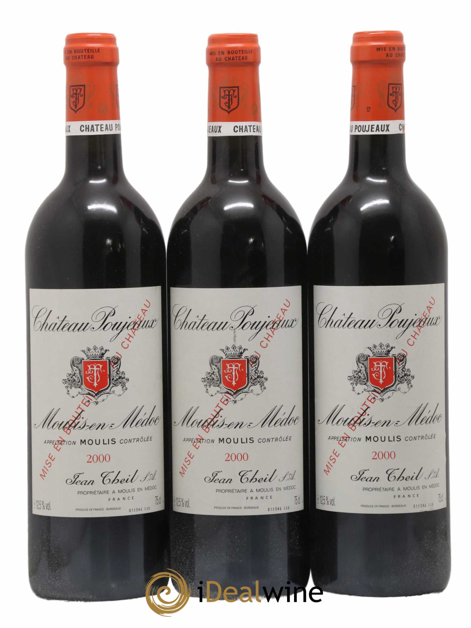 Château Poujeaux 2000 - Lot de 3 bouteilles - 0