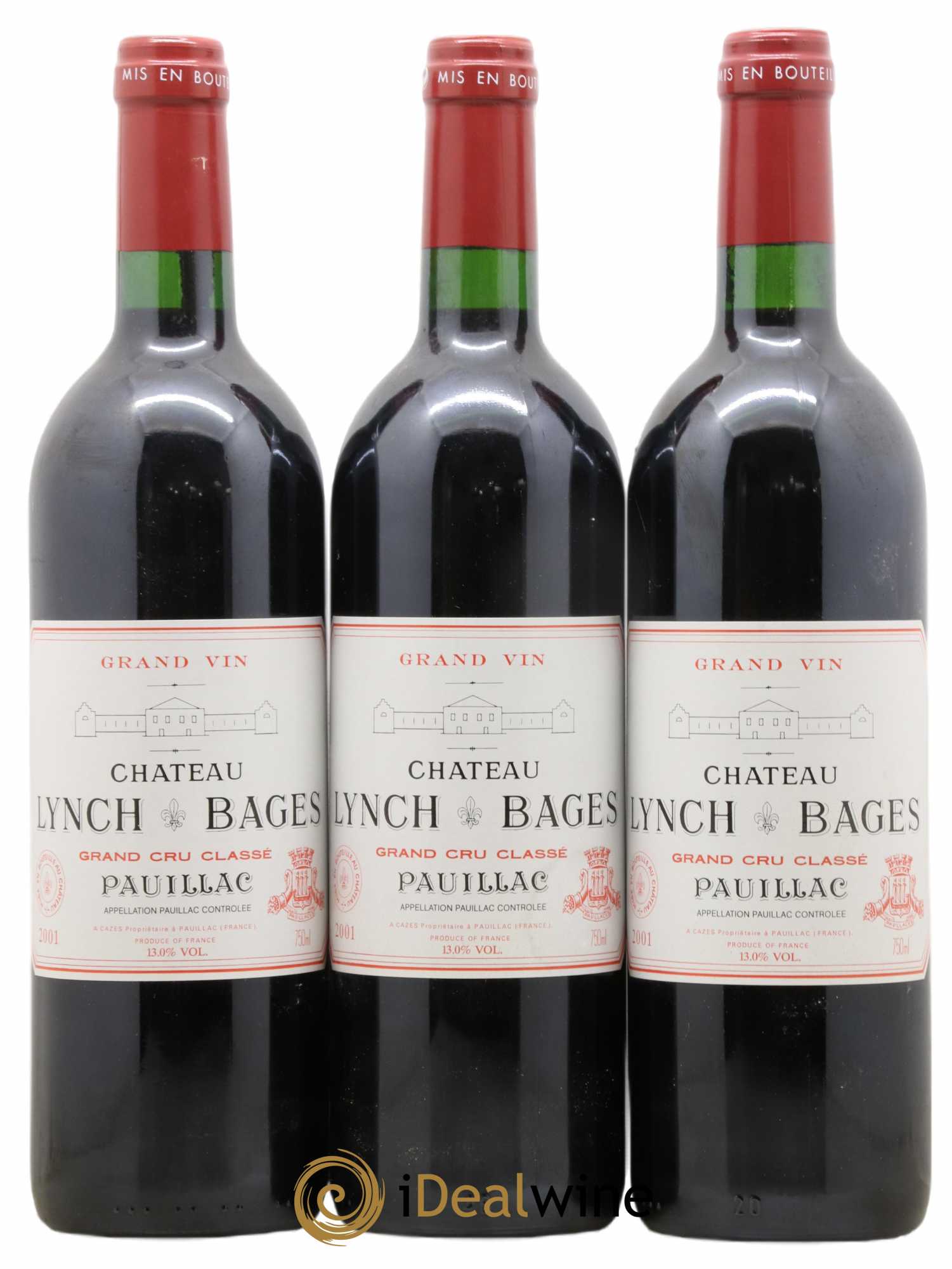 Château Lynch Bages 5ème Grand Cru Classé 2001 - Lot of 3 bottles - 0
