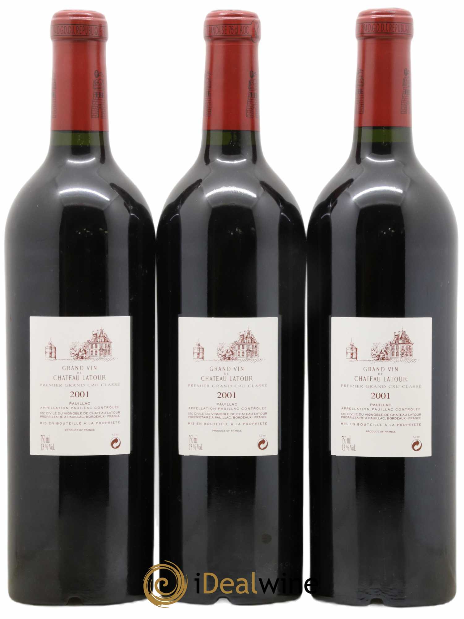 Château Latour 1er Grand Cru Classé 2001 - Lot de 3 bouteilles - 1