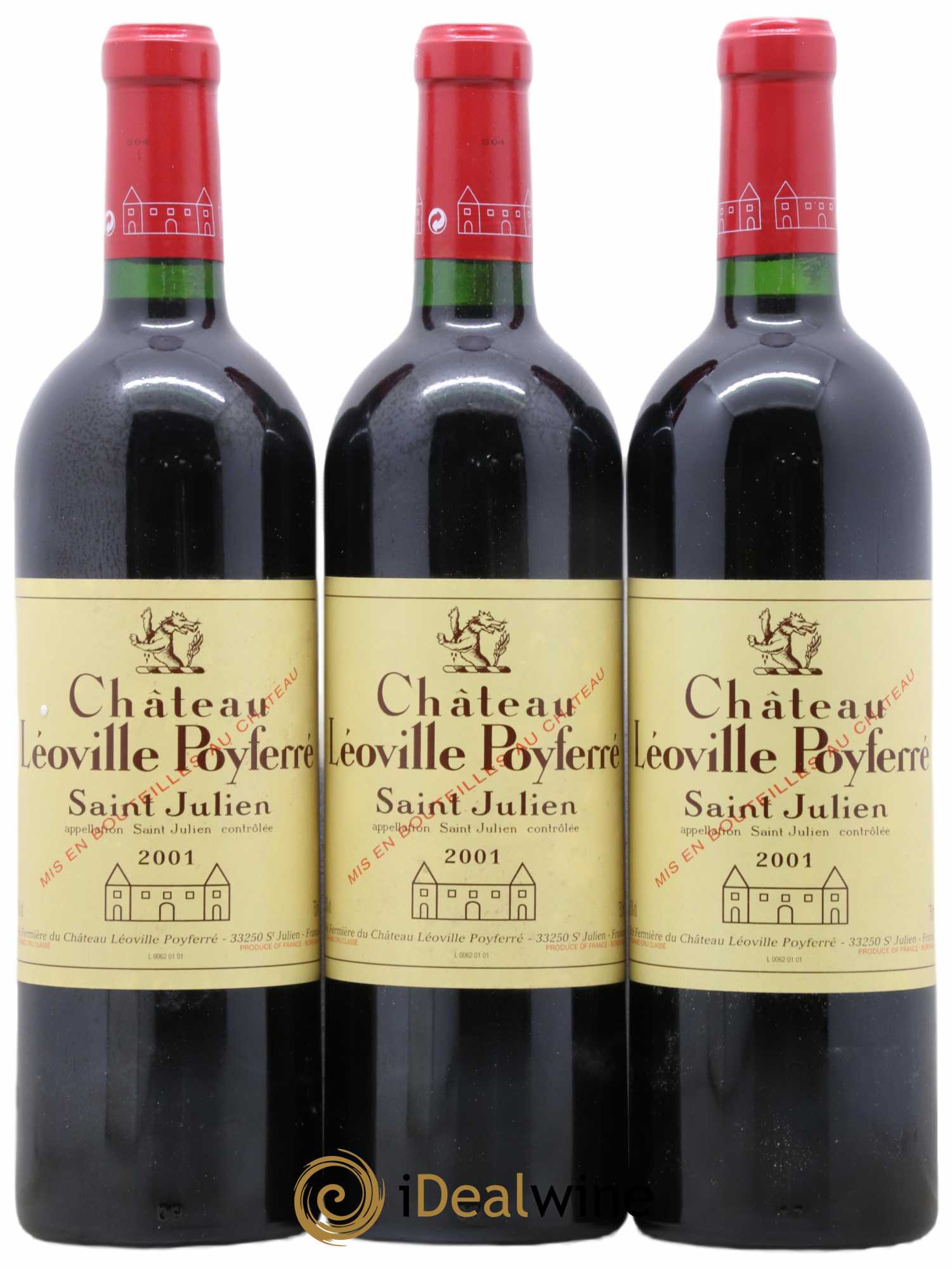 Château Léoville Poyferré 2ème Grand Cru Classé 2001 - Lot de 3 bouteilles - 0