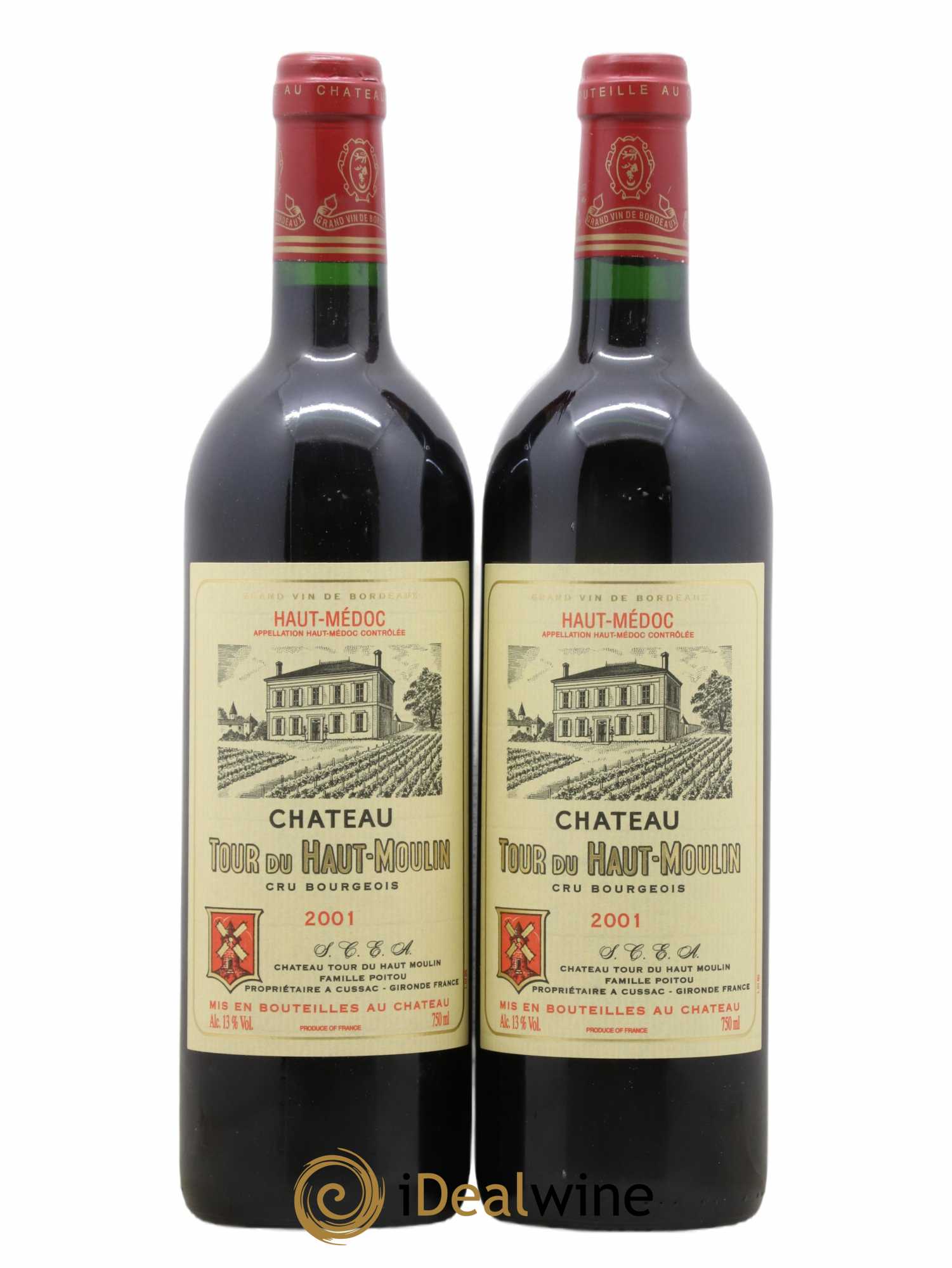 Château Tour du Haut Moulin Cru Bourgeois 2001 - Lot de 2 bouteilles - 0