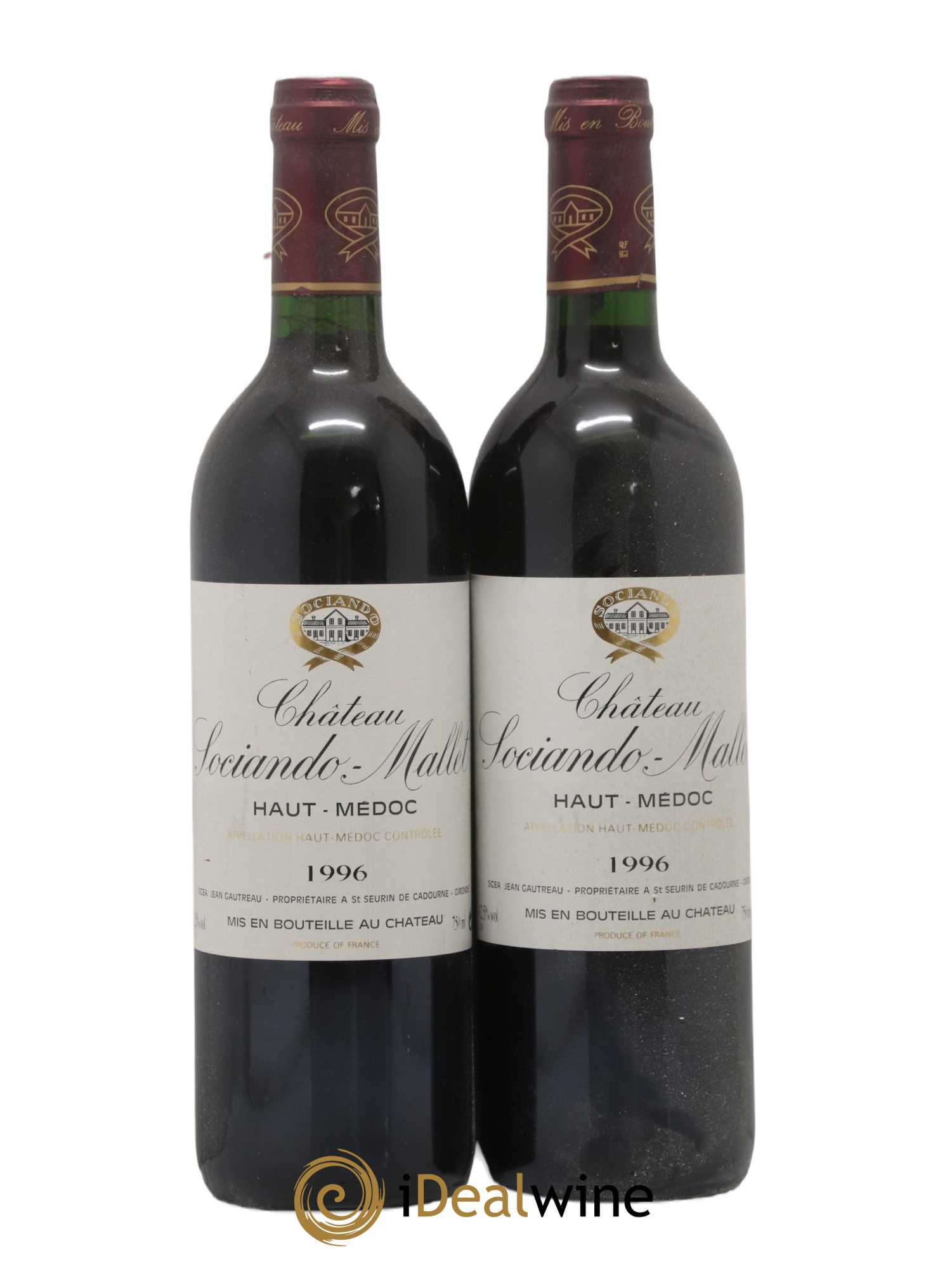 Château Sociando Mallet 1996 - Lot of 2 bottles - 0