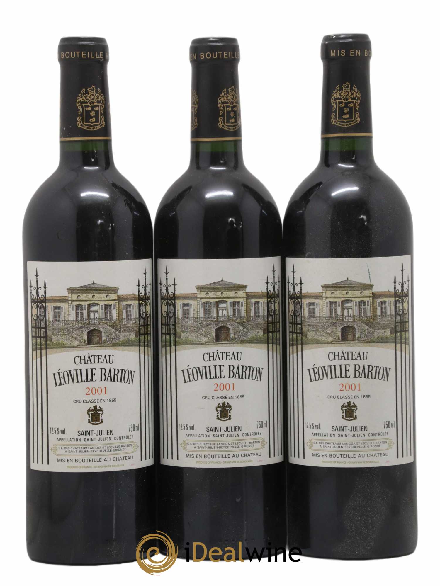 Château Léoville Barton 2ème Grand Cru Classé 2001 - Lot de 3 bouteilles - 0