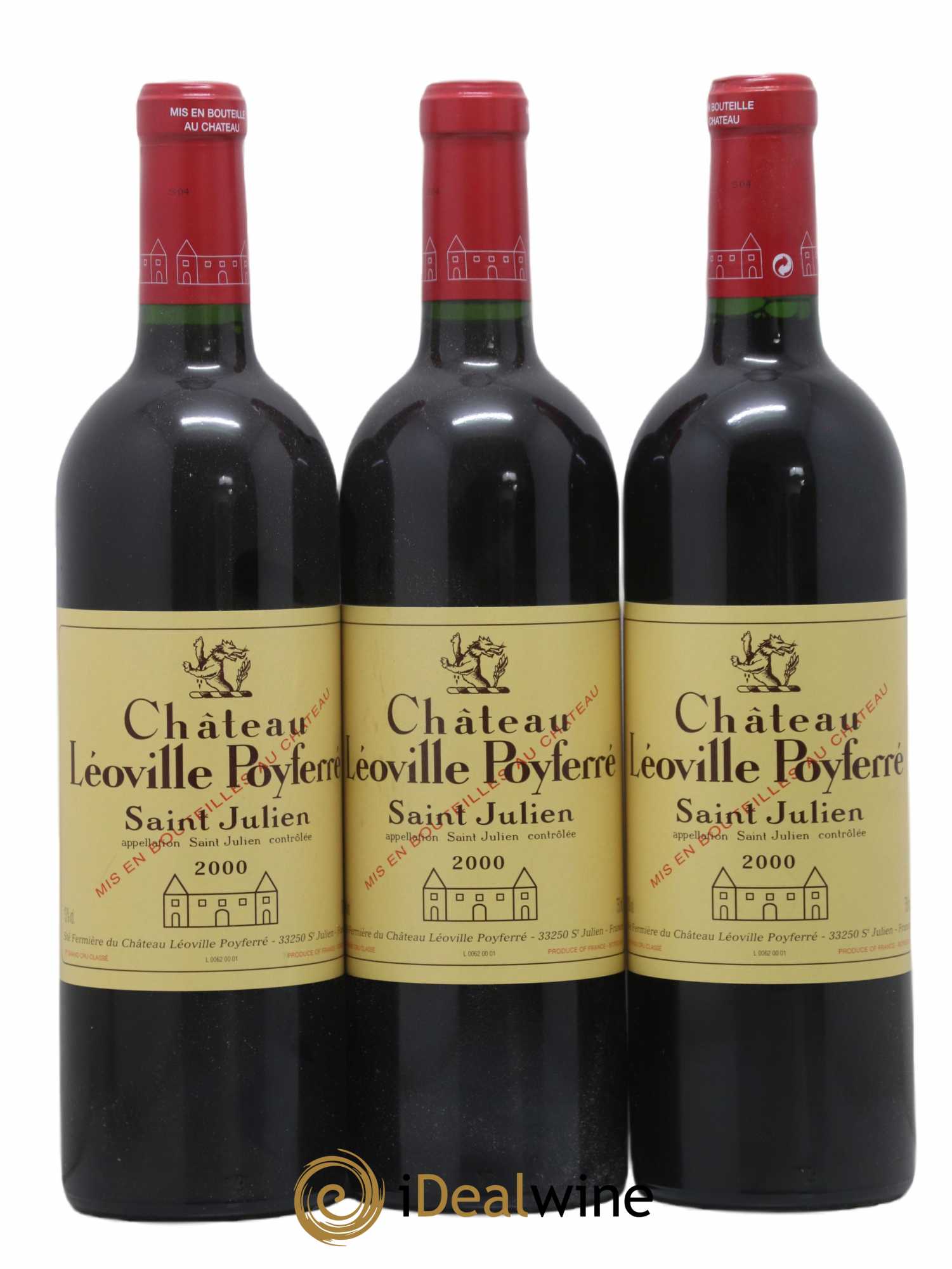 Château Léoville Poyferré 2ème Grand Cru Classé 2000 - Lot of 3 bottles - 0