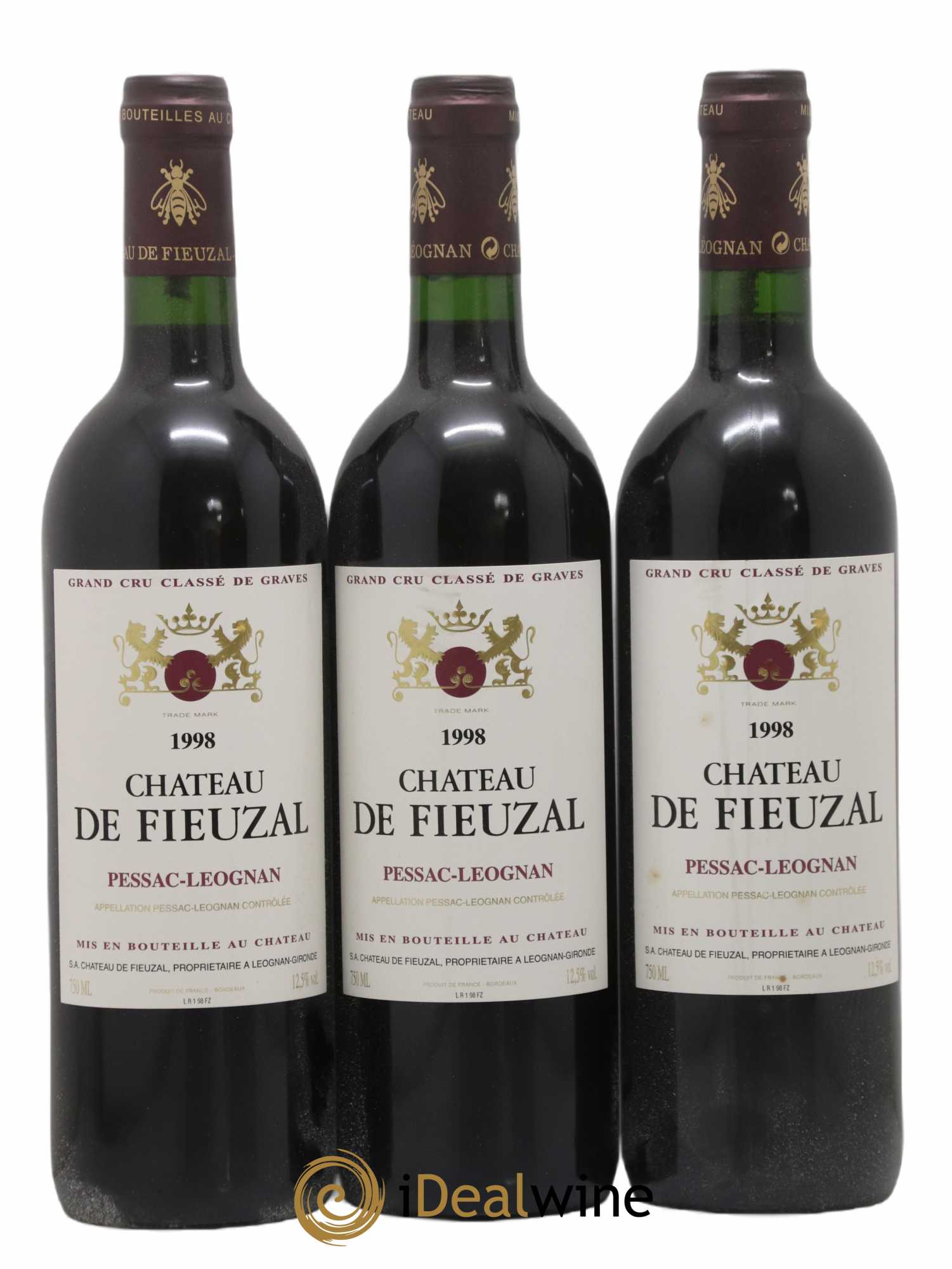 Château de Fieuzal Cru Classé de Graves 1998 - Lot de 3 bouteilles - 0
