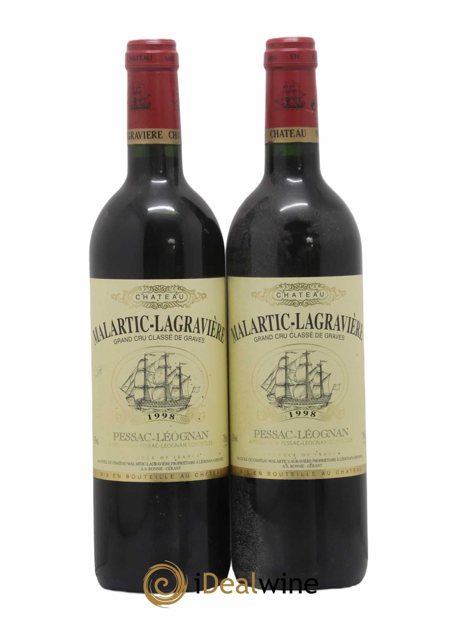 Château Malartic-Lagravière Cru Classé de Graves 1998 - Lot of 2 bottles - 0