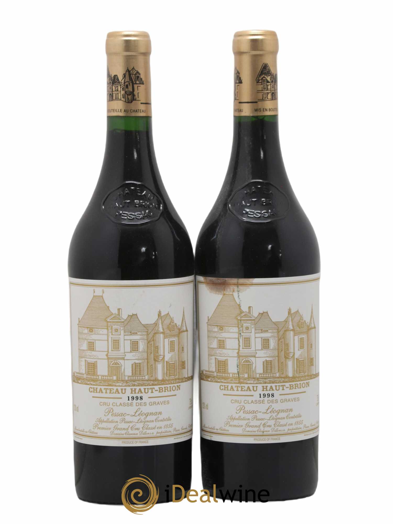 Château Haut Brion 1er Grand Cru Classé 1998 - Lot de 2 bouteilles - 0