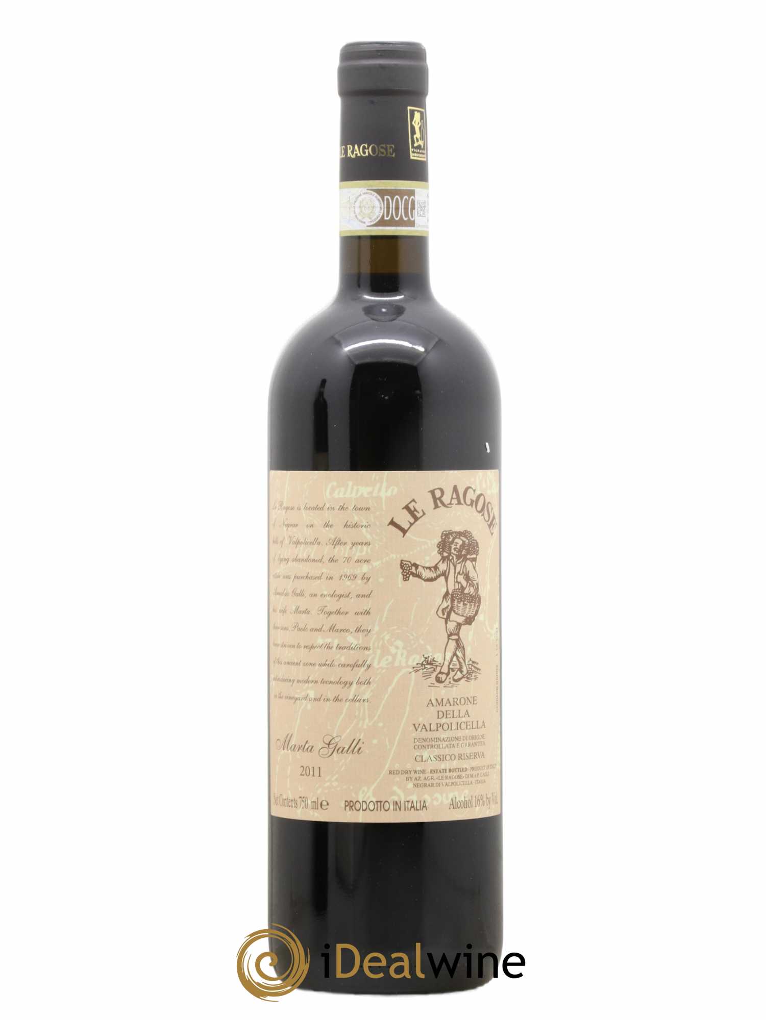 Amarone della Valpolicella DOC Classico Riserva Le Ragose Marta Galli 2011 - Lot of 1 bottle - 0