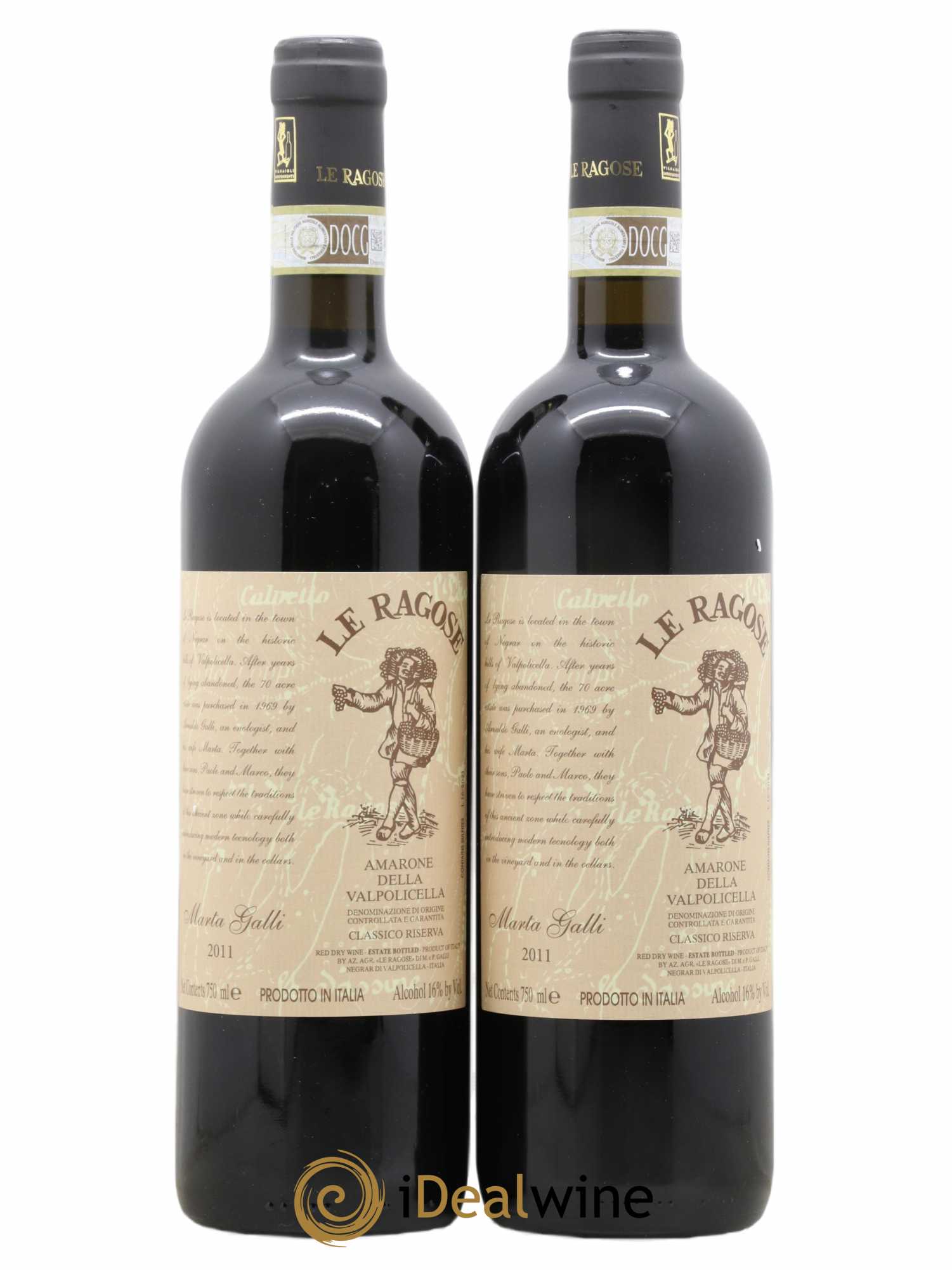 Amarone della Valpolicella DOC Classico Riserva Le Ragose Marta Galli 2011 - Lot de 2 bouteilles - 0