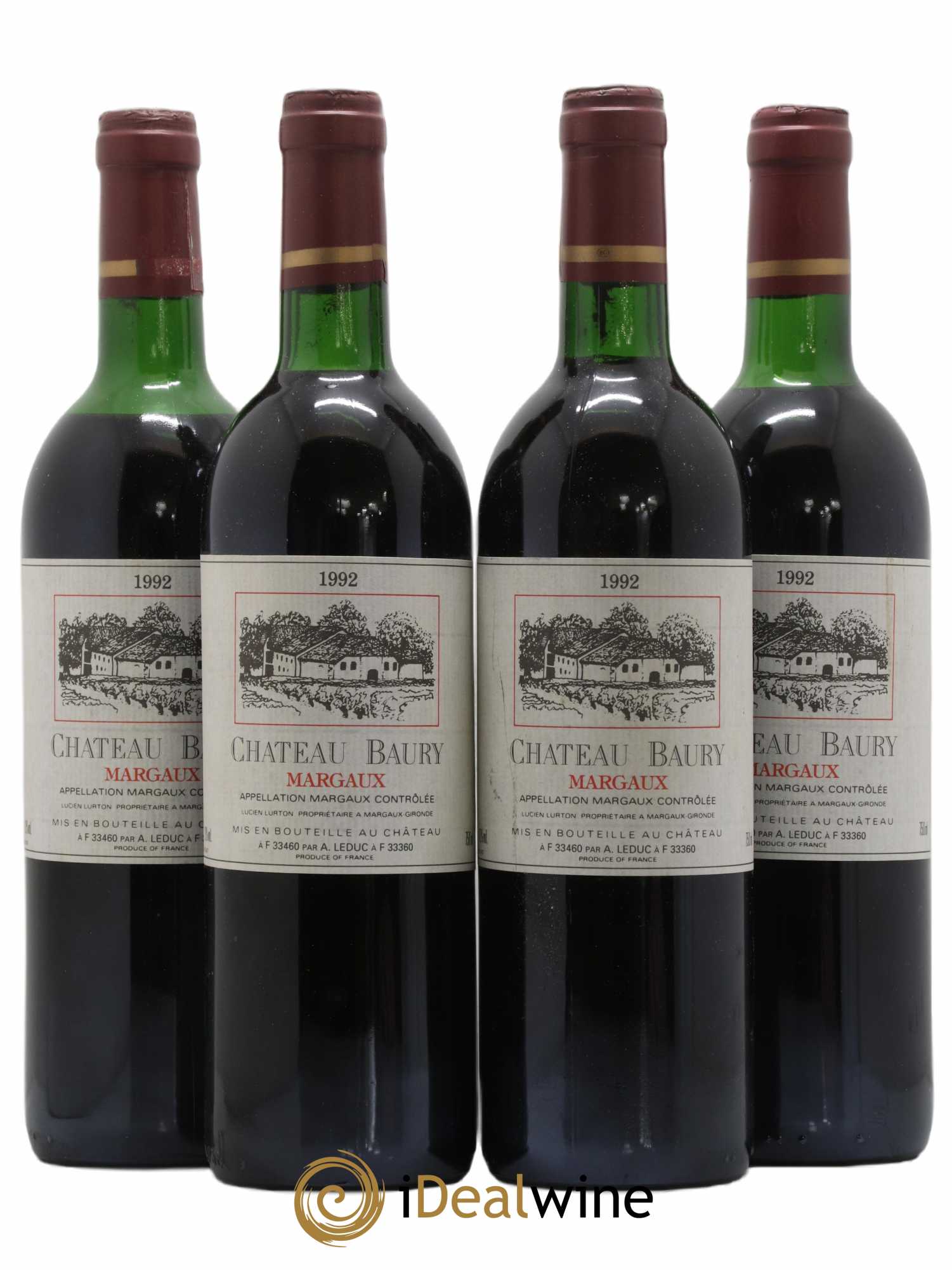 Bordeaux Margaux Château Baury 1992 - Posten von 4 Flaschen - 0