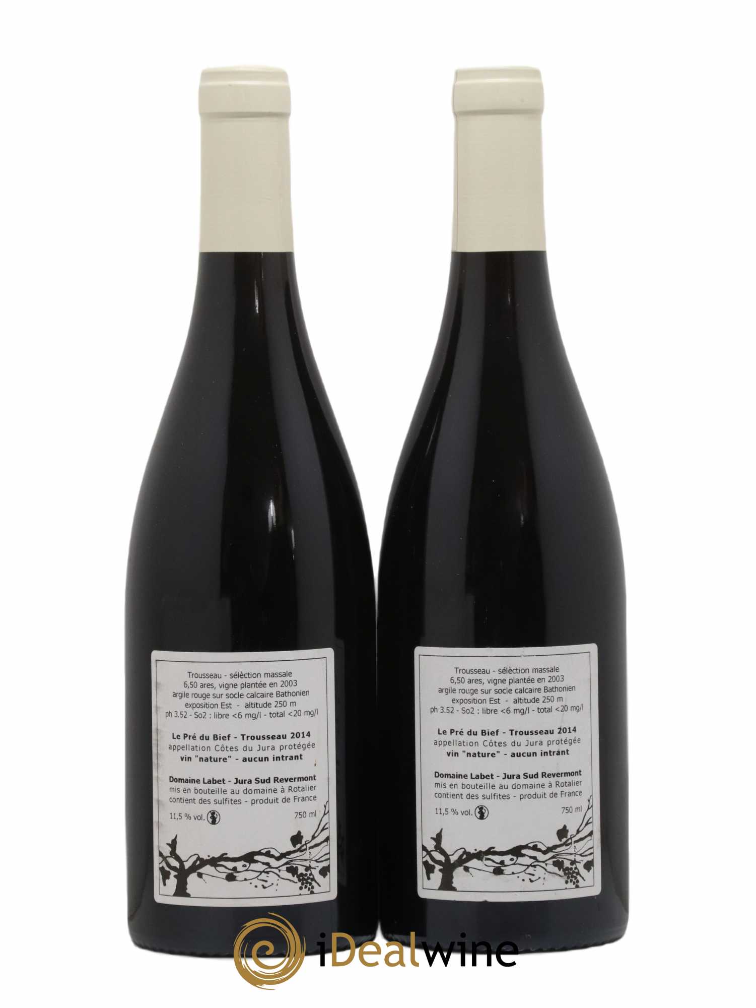 Côtes du Jura Trousseau Le Pré du Bief Labet (Domaine) 2014 - Lot de 2 bouteilles - 1