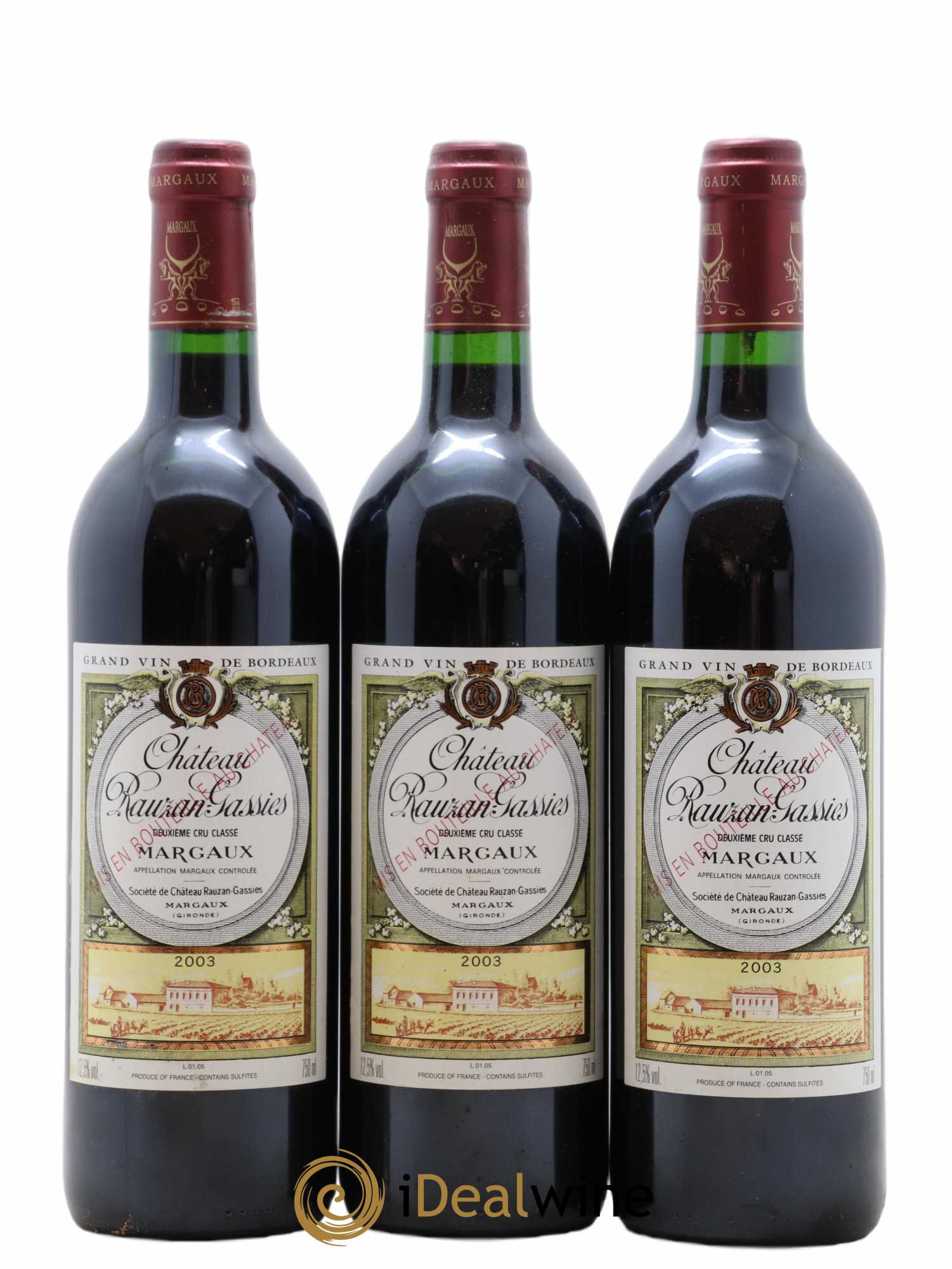 Château Rauzan-Gassies 2ème Grand Cru Classé 2003 - Lot de 6 bouteilles - 1