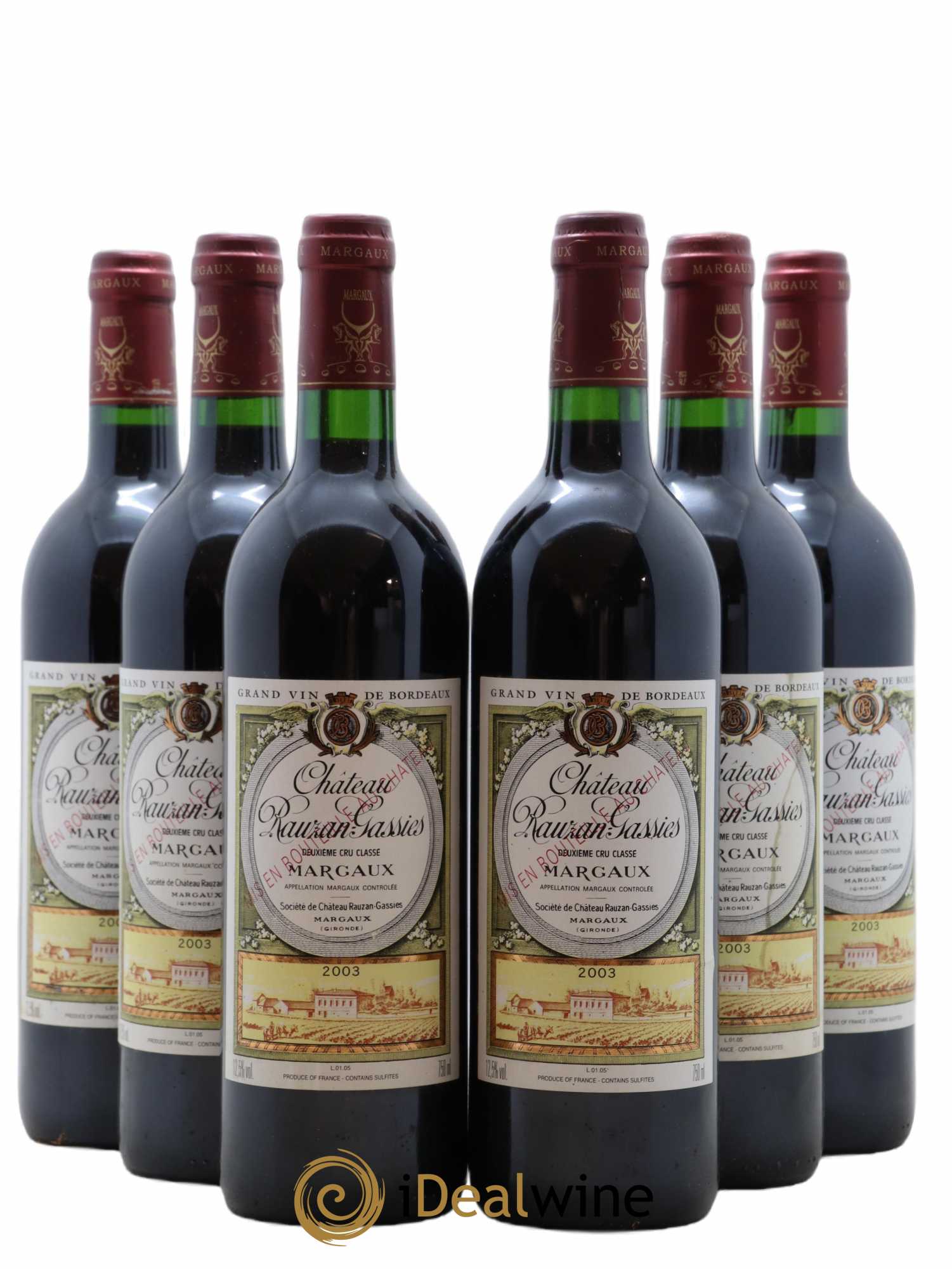 Château Rauzan-Gassies 2ème Grand Cru Classé 2003 - Lot de 6 bouteilles - 0