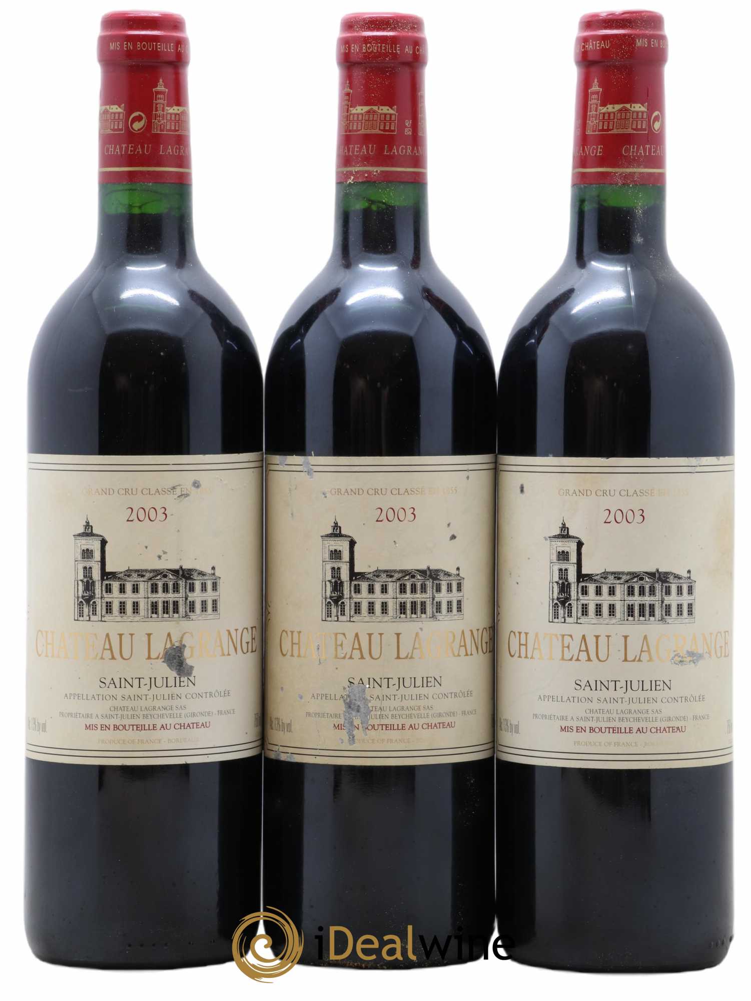 Château Lagrange 3ème Grand Cru Classé 2003 - Lot de 3 bouteilles - 0