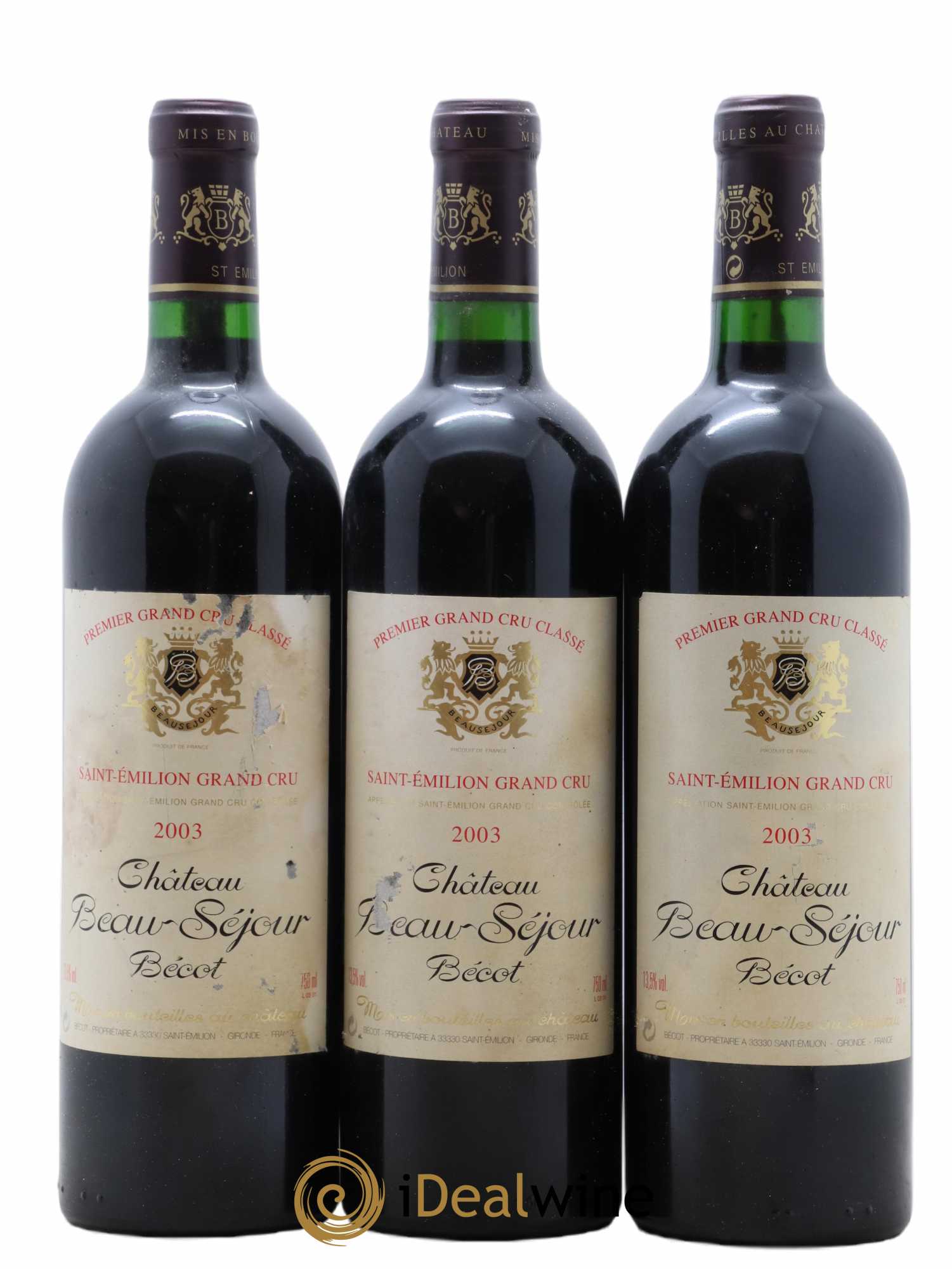 Château Beau-Séjour Bécot 1er Grand Cru Classé B 2003 - Lot de 6 bouteilles - 2