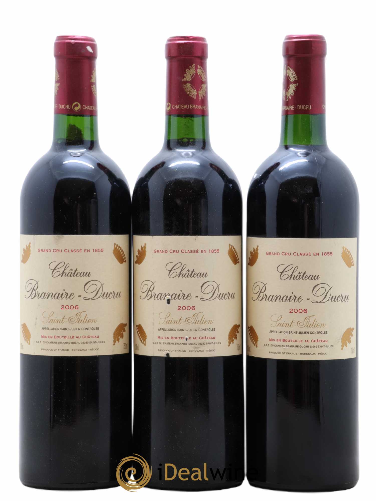 Château Branaire Ducru 4ème Grand Cru Classé 2006 - Lot de 3 bouteilles - 0