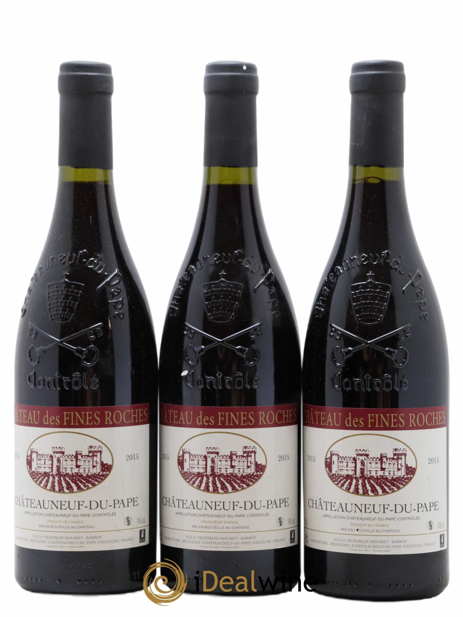 Châteauneuf-du-Pape Château des Fines Roches (no reserve) 2015 - Lot of 3 bottles - 0
