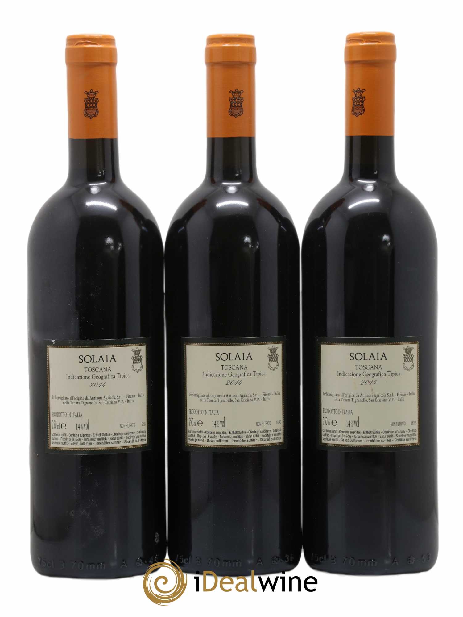 Toscana IGT Solaia Tenuta Tignanello - Marchesi Antinori 2014 - Lot de 3 bouteilles - 1