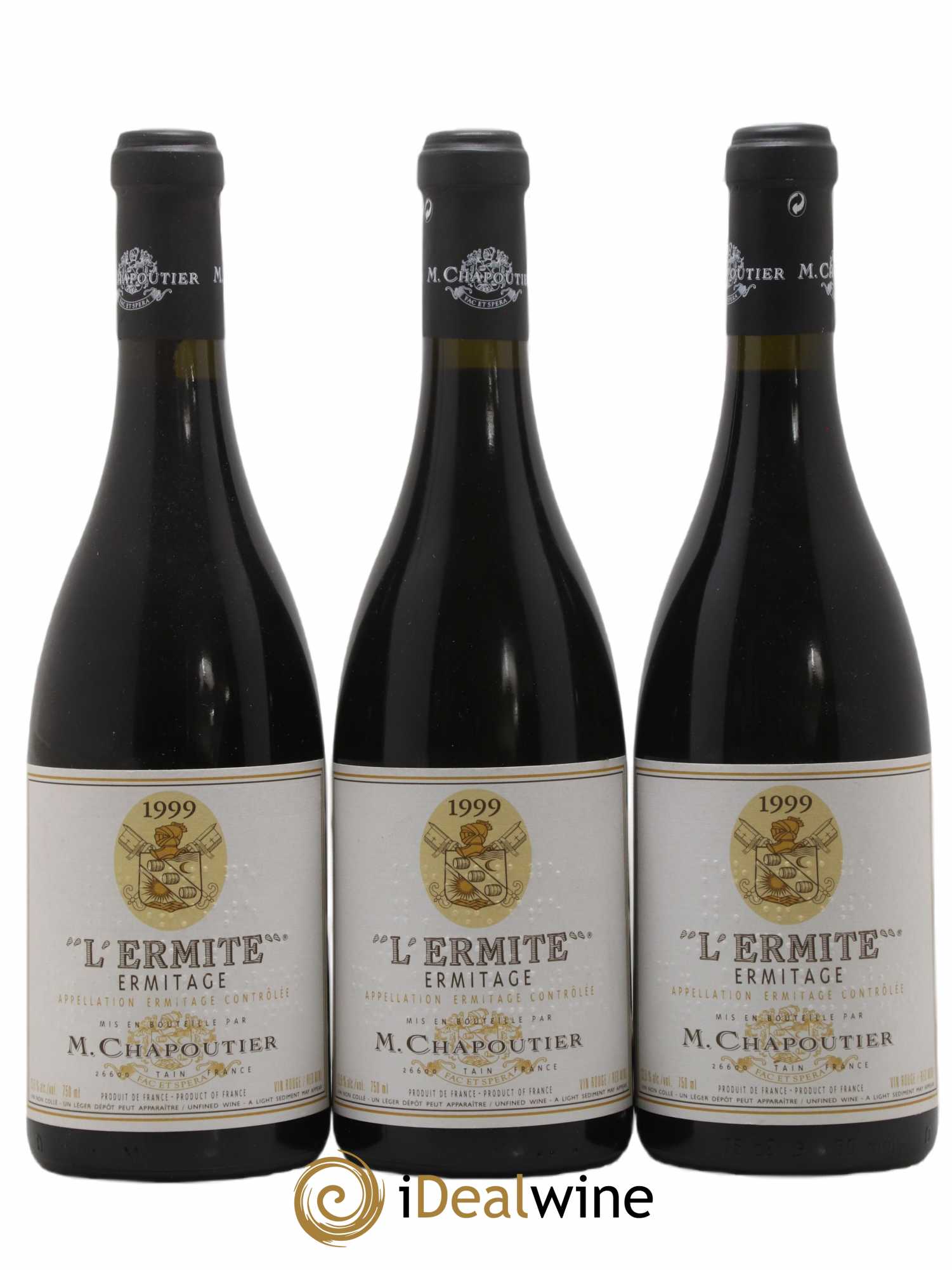 Hermitage Ermitage l'Ermite Chapoutier 1999 - Lot de 3 bouteilles - 0