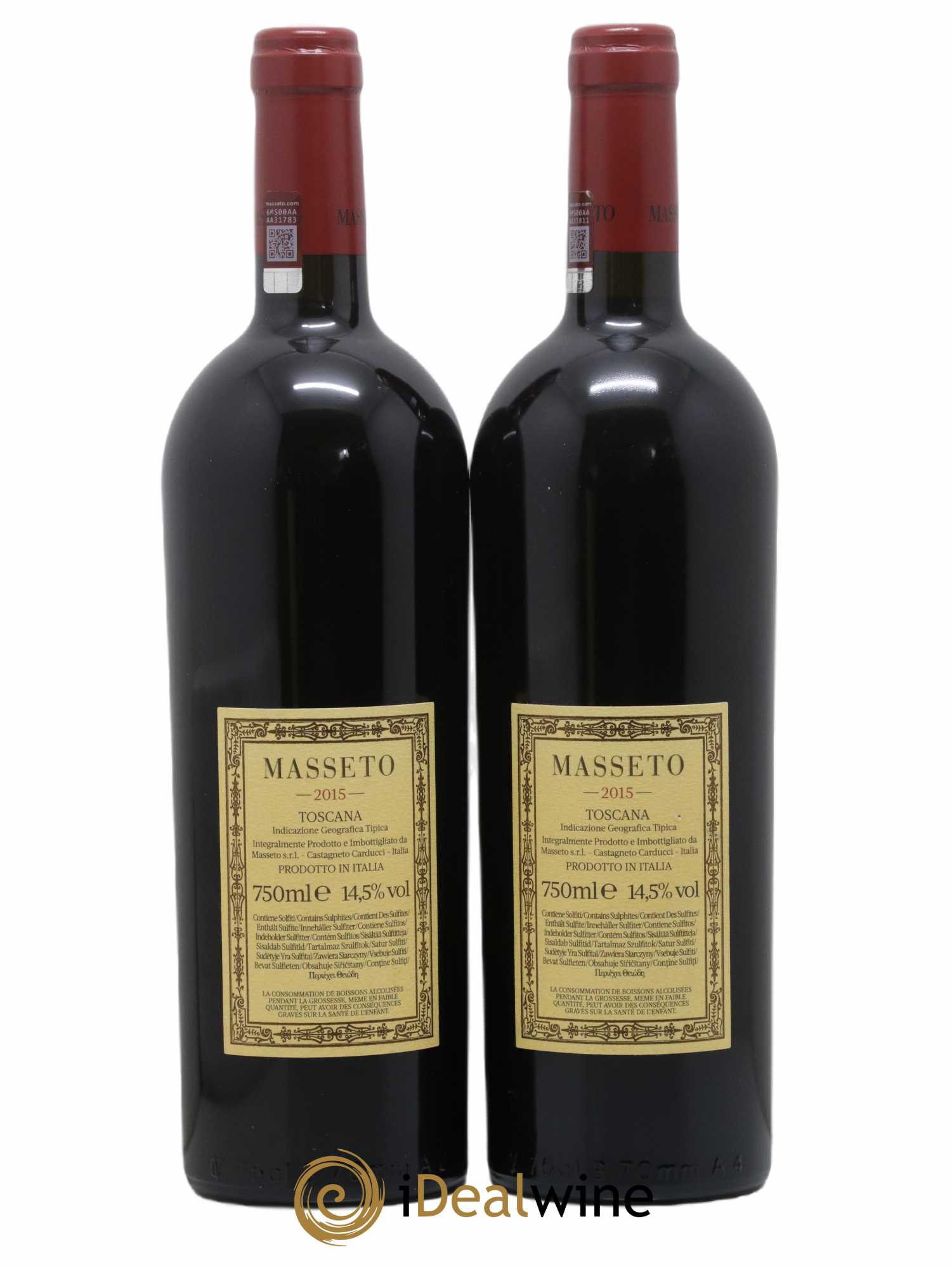 Toscana IGT Tenuta Dell'Ornellaia Masseto Frescobaldi 2015 - Lot de 2 bouteilles - 1