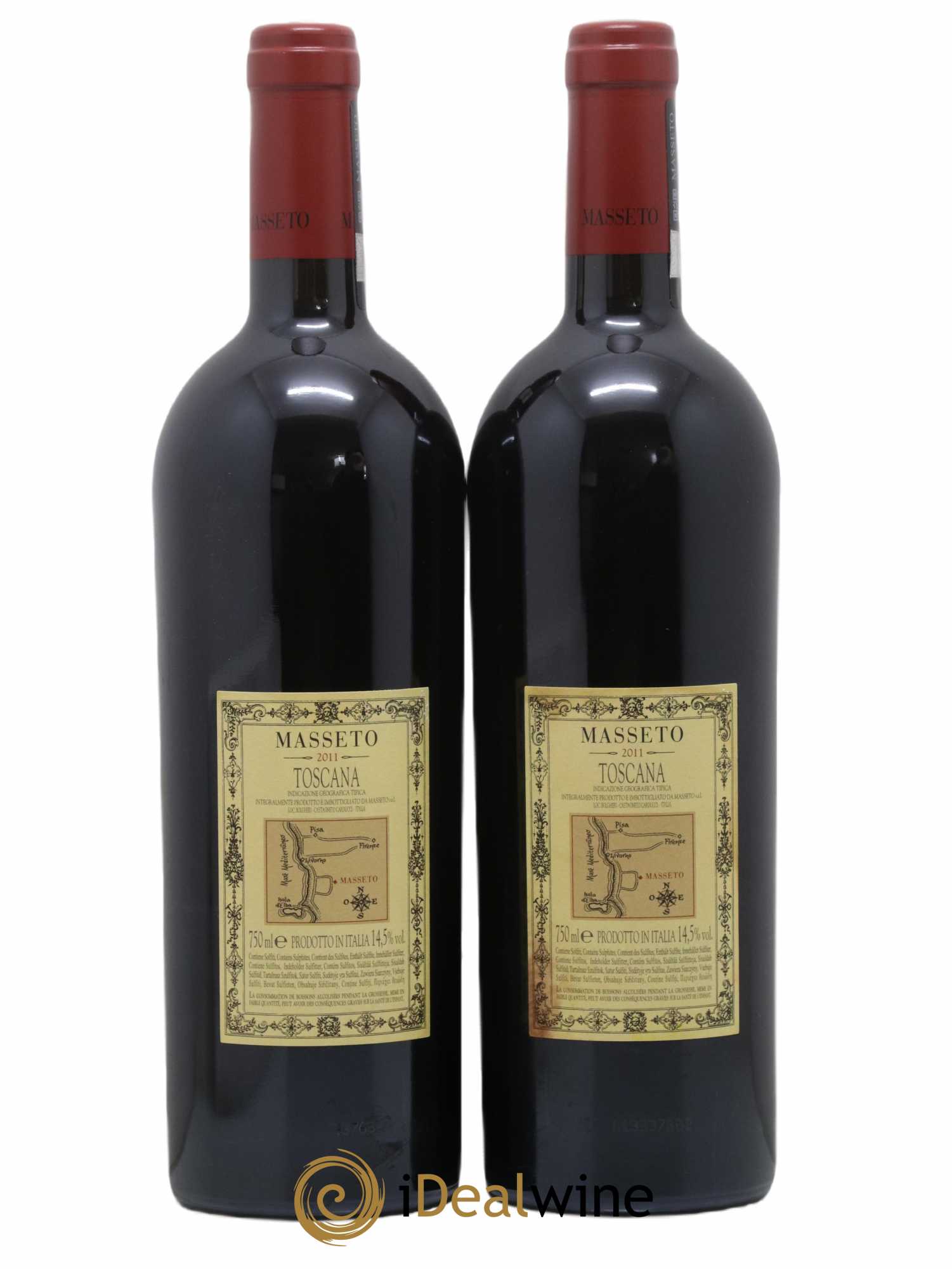 Toscana IGT Tenuta Dell'Ornellaia Masseto Frescobaldi 2011 - Lot de 2 bouteilles - 1