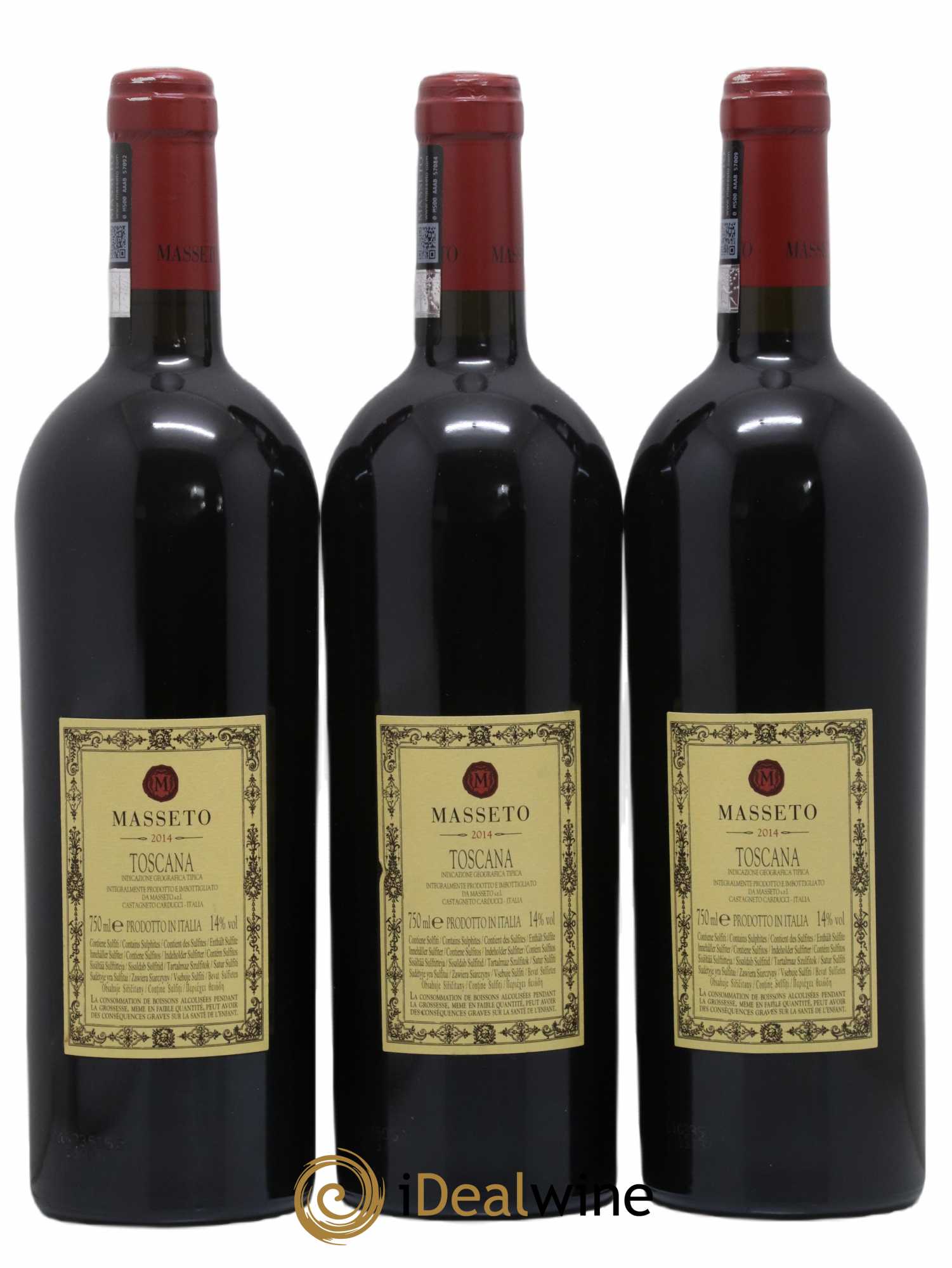 Toscana IGT Tenuta Dell'Ornellaia Masseto Frescobaldi 2014 - Lotto di 3 bottiglie - 1