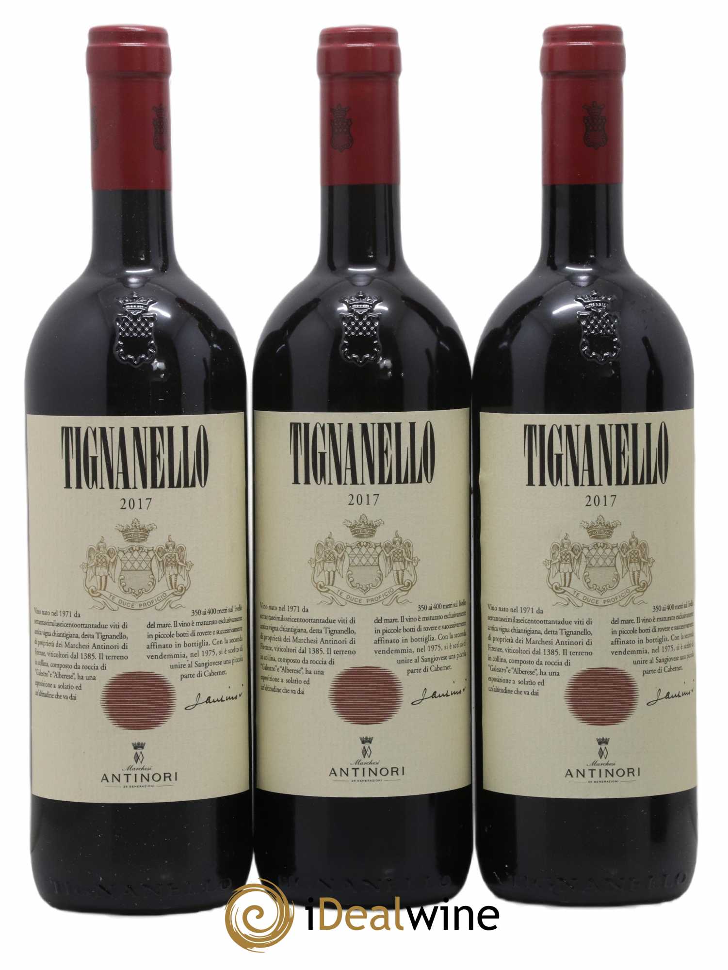 Toscana IGT Tignanello Tenuta Tignanello - Marchesi Antinori 2017 - Lot de 3 bouteilles - 0