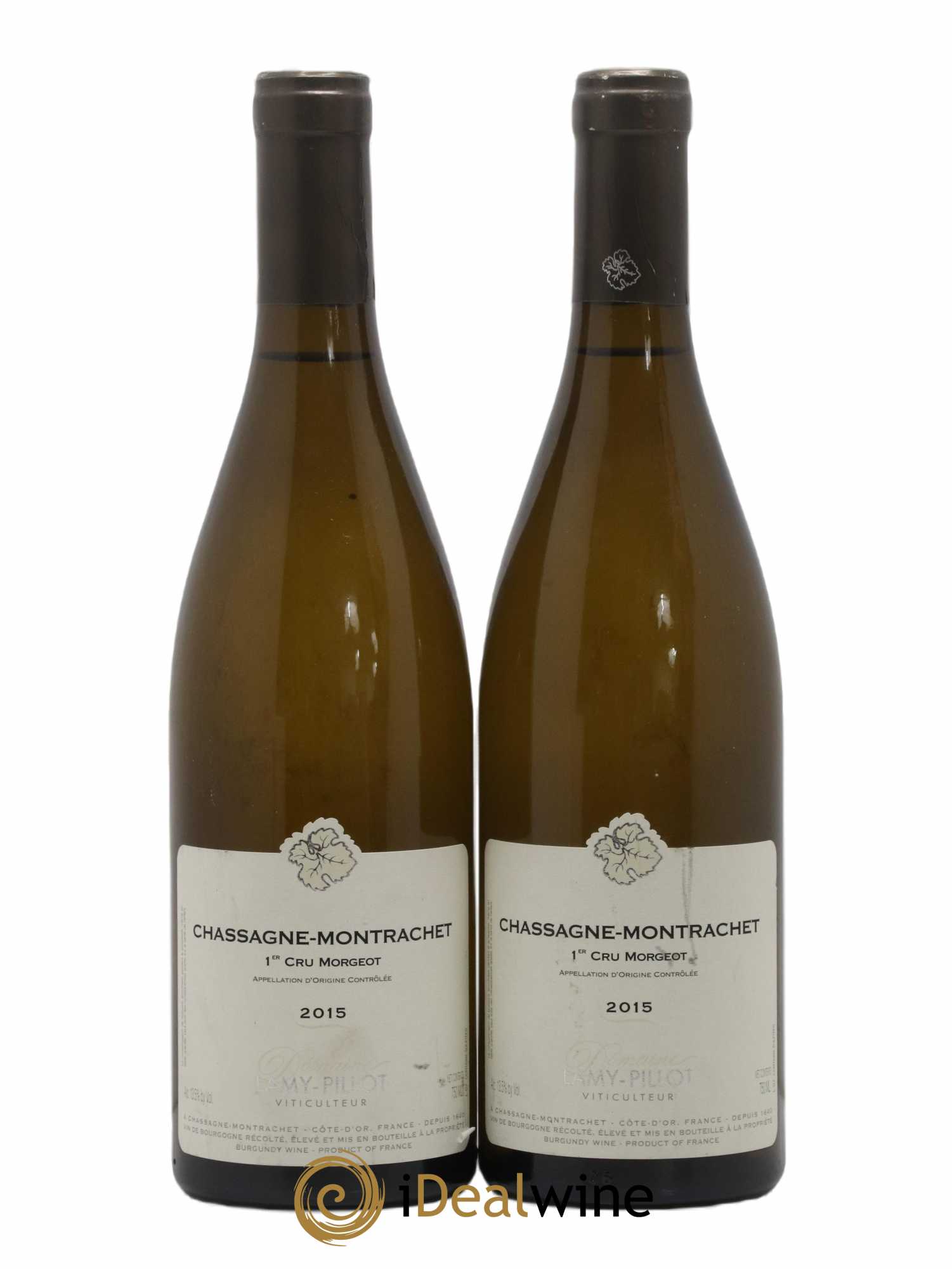 Chassagne-Montrachet 1er Cru Morgeot Lamy Pillot 2015 - Lot de 2 bouteilles - 0