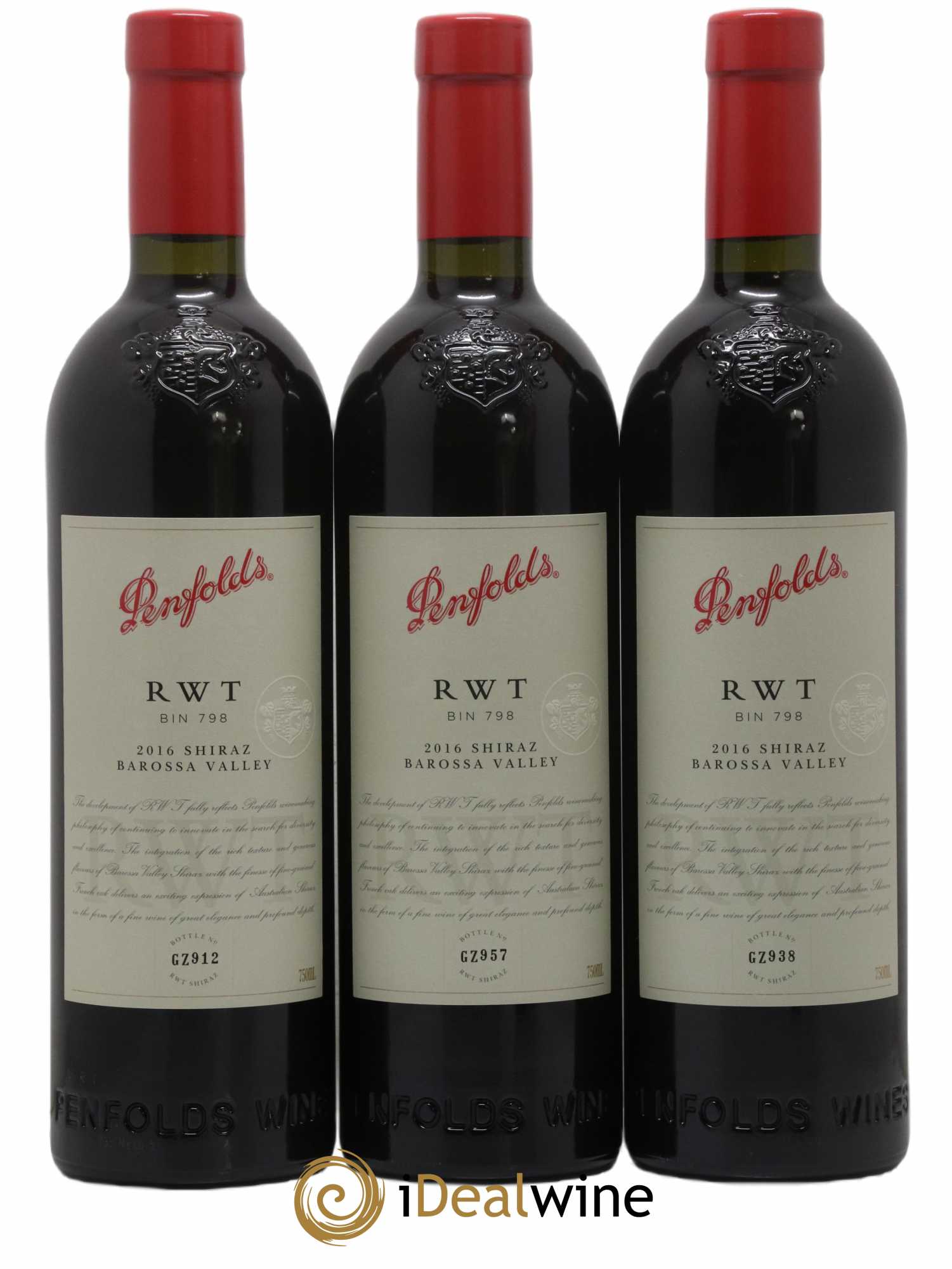 Barossa Valley Penfolds Wines RWT Shiraz 2016 - Posten von 3 Flaschen - 0