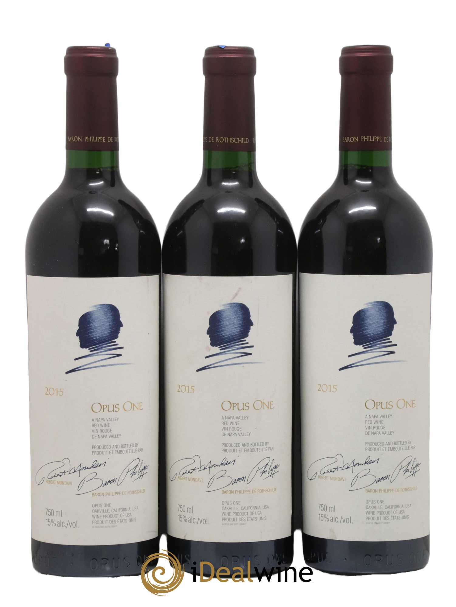 Napa Valley Opus One Robert Mondavi 2015 - Lot de 3 bouteilles - 0