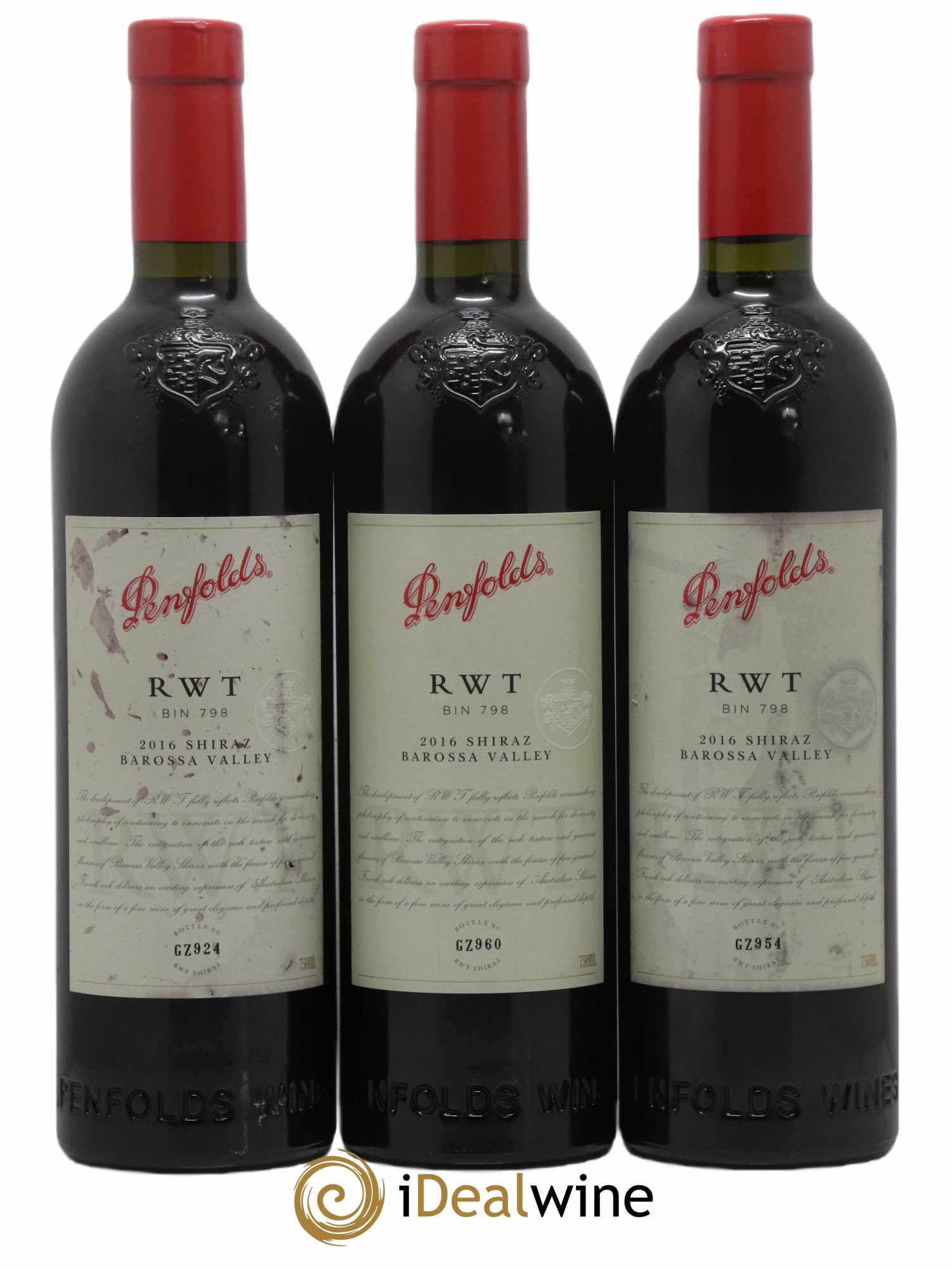 Barossa Valley Penfolds Wines RWT Shiraz 2016 - Posten von 3 Flaschen - 0