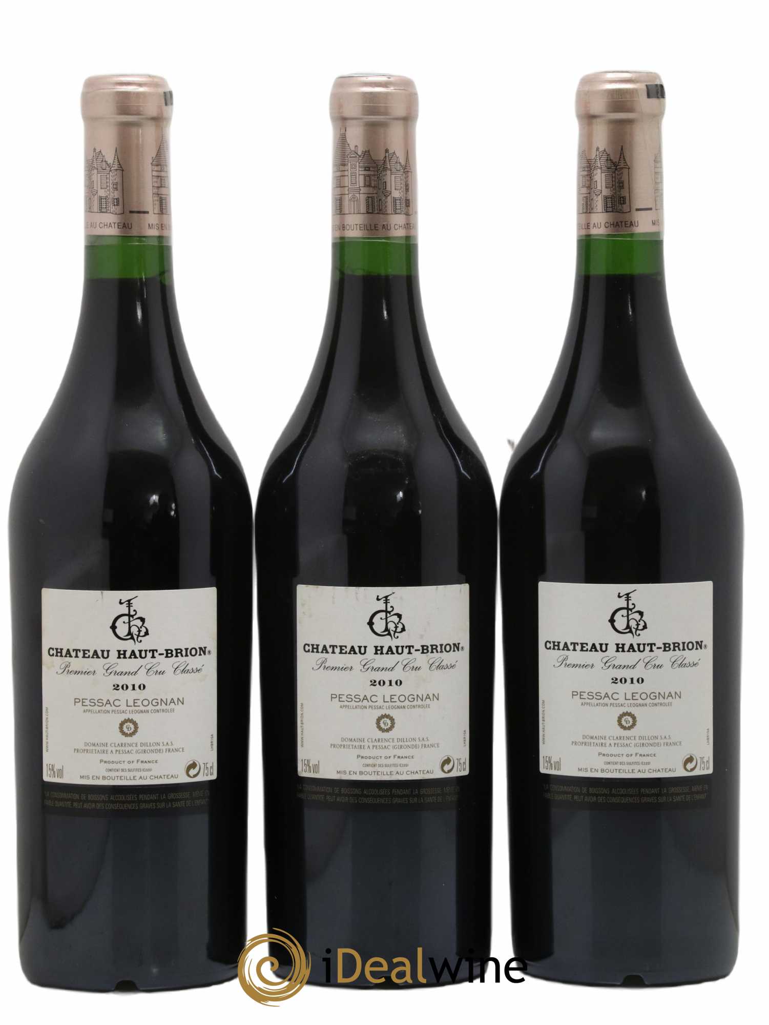 Château Haut Brion 1er Grand Cru Classé 2010 - Lot de 3 bouteilles - 1