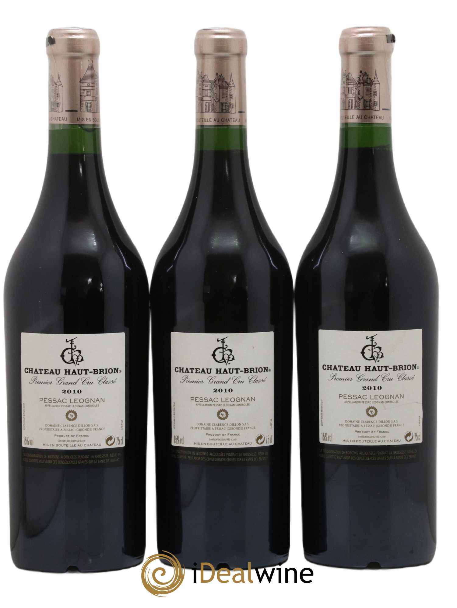 Château Haut Brion 1er Grand Cru Classé 2010 - Lot de 3 bouteilles - 1
