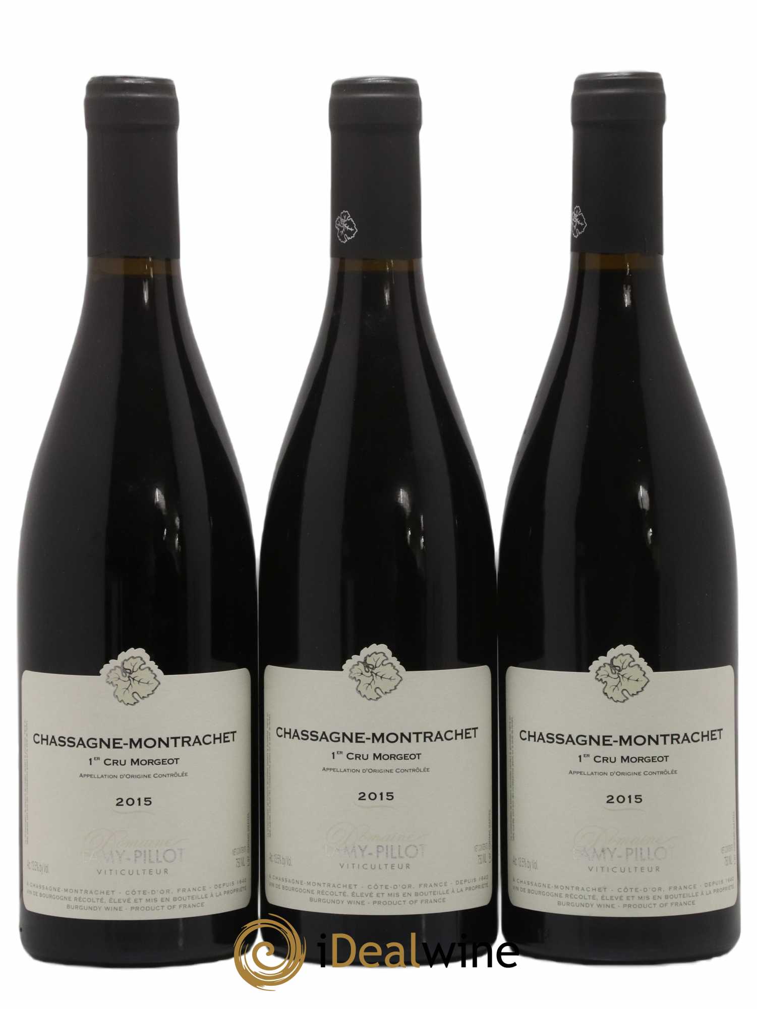 Chassagne-Montrachet 1er Cru Morgeot Lamy Pillot 2015 - Lot de 3 bouteilles - 0