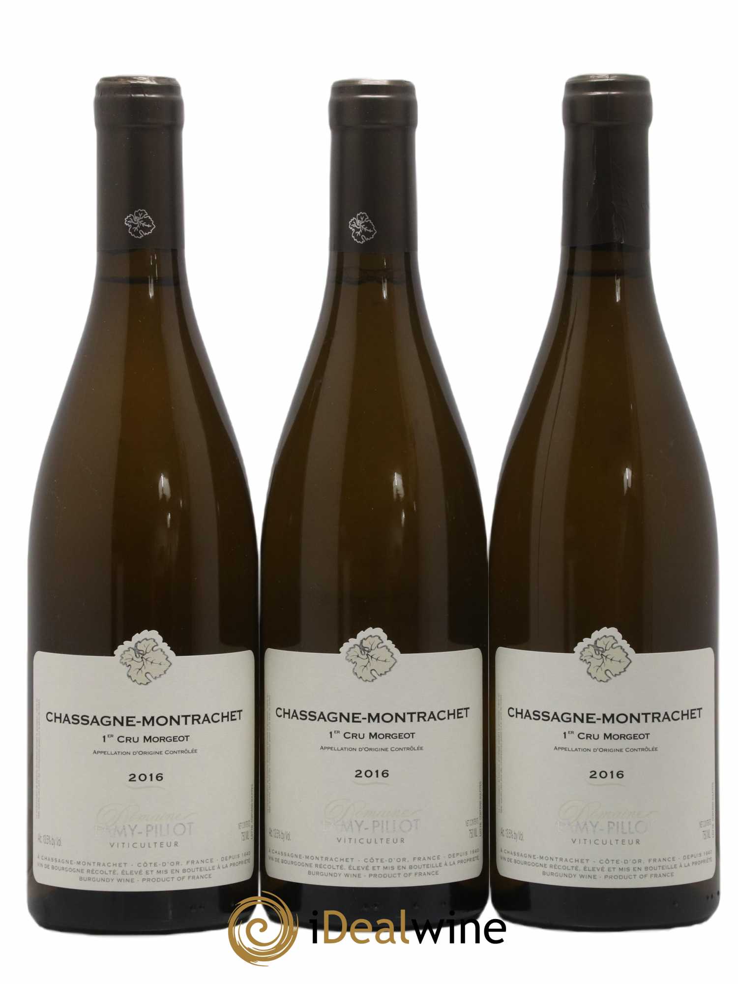 Chassagne-Montrachet 1er Cru Morgeot Lamy Pillot 2016 - Lot de 3 bouteilles - 0