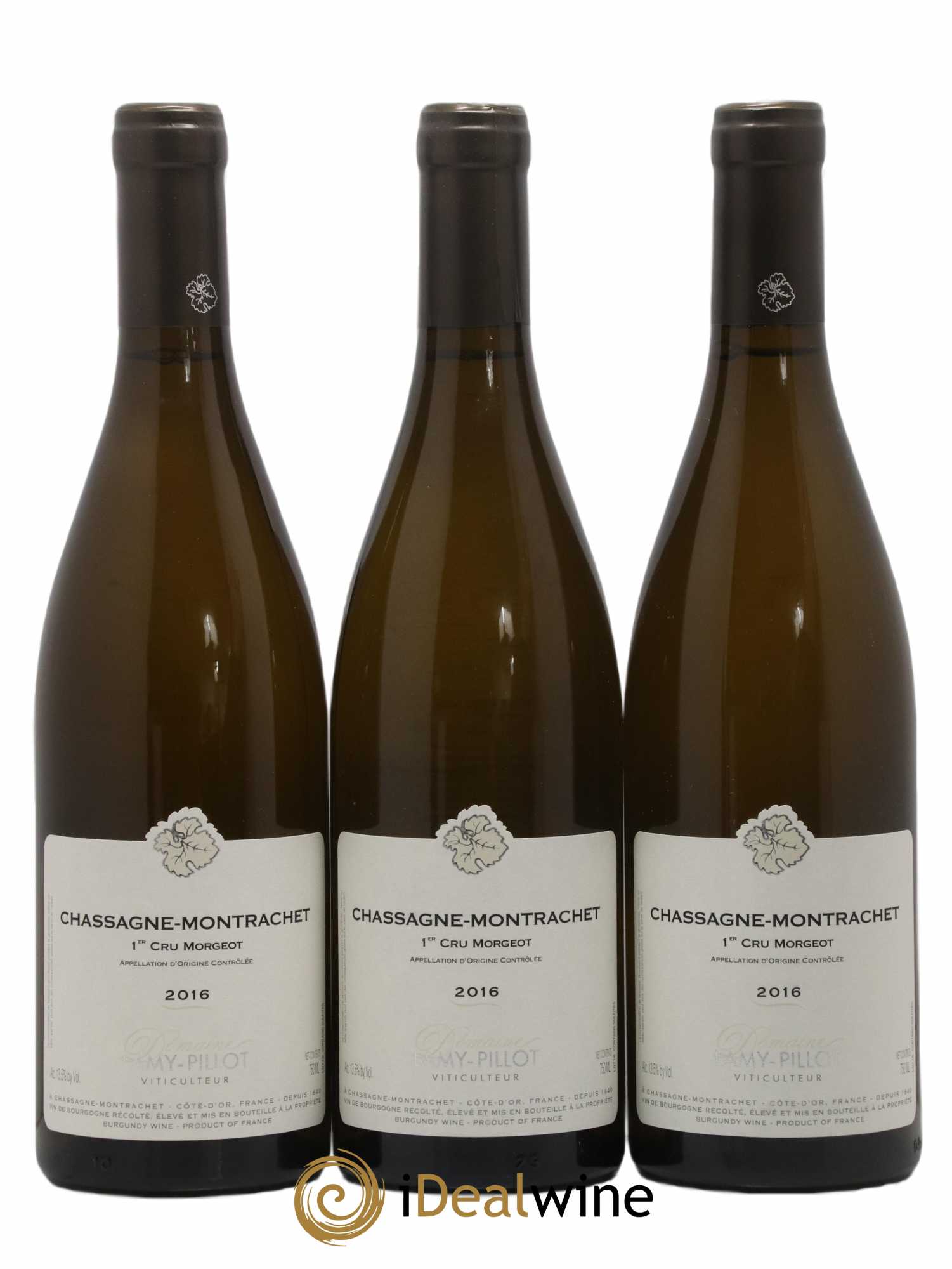 Chassagne-Montrachet 1er Cru Morgeot Lamy Pillot 2016 - Lot de 3 bouteilles - 0