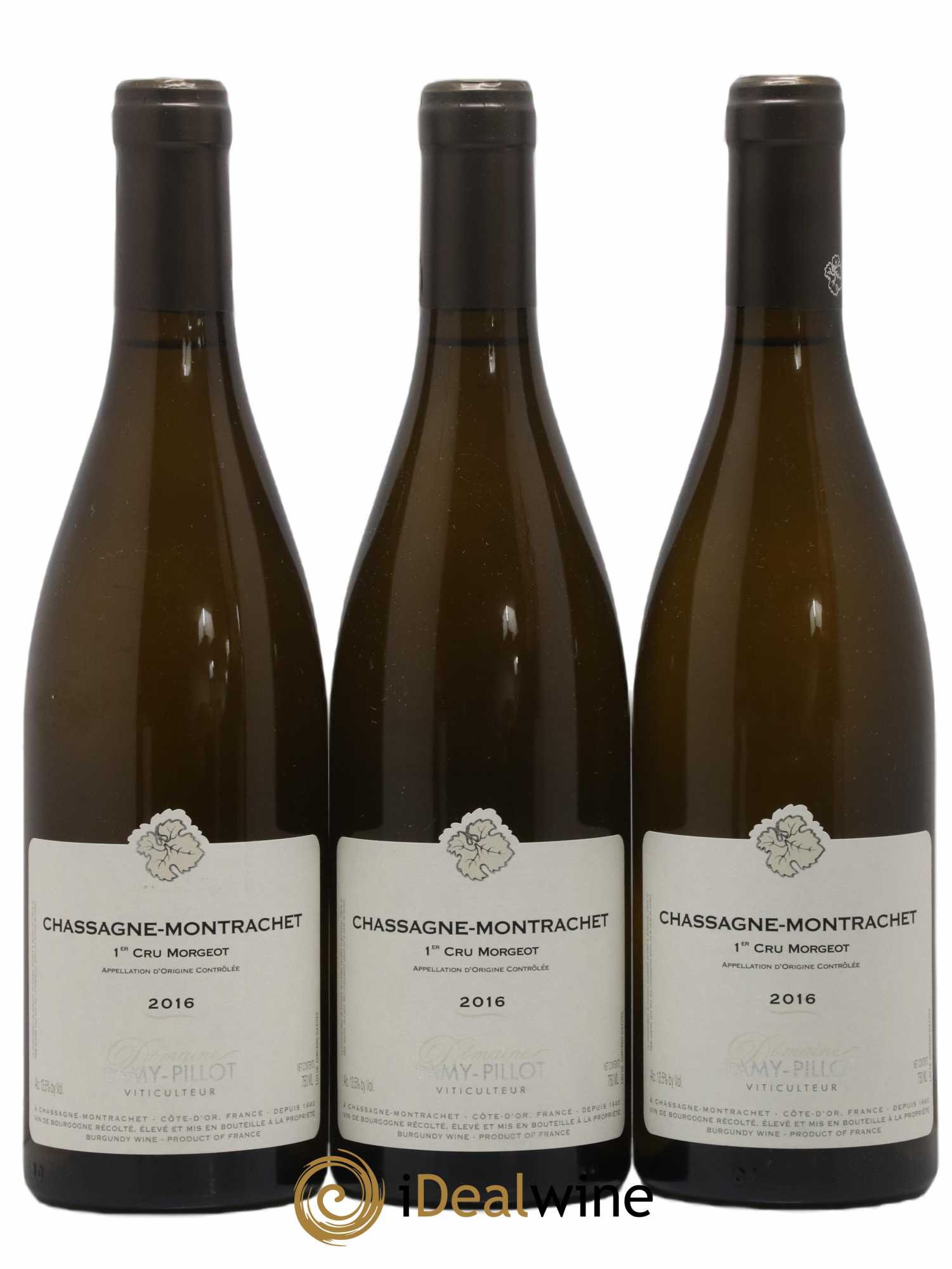 Chassagne-Montrachet 1er Cru Morgeot Lamy Pillot 2016 - Lot de 3 bouteilles - 0